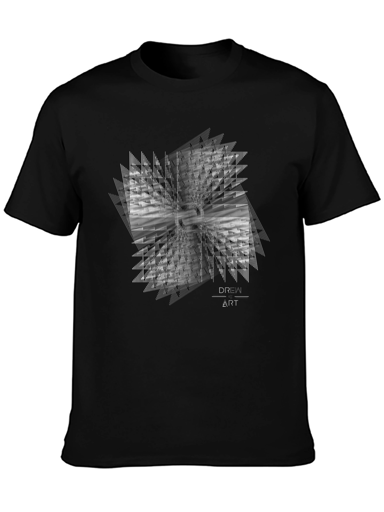 Abstract Art Graphic Tee - Modern Style Black T-Shirt