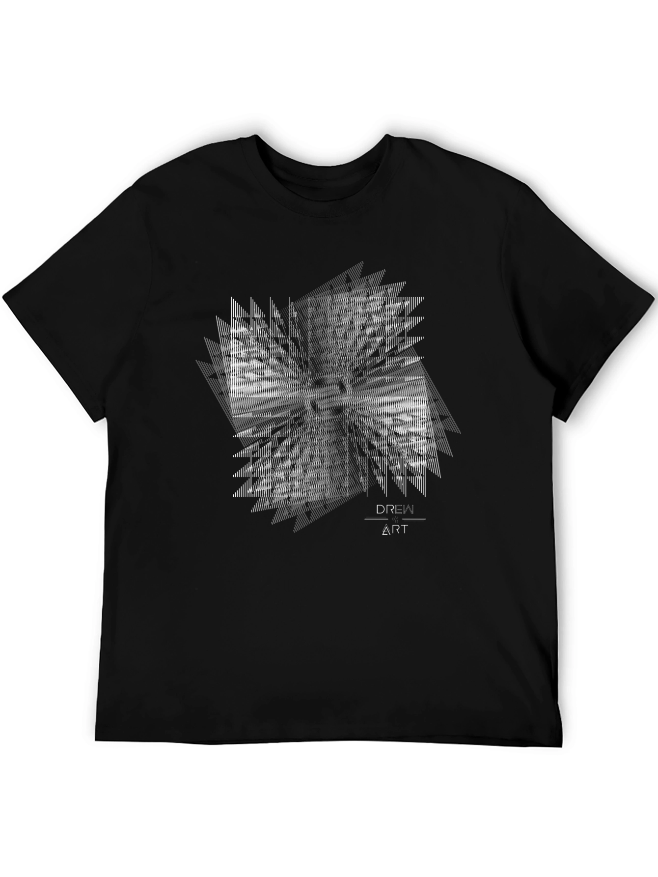 Abstract Art Graphic Tee - Modern Style Black T-Shirt