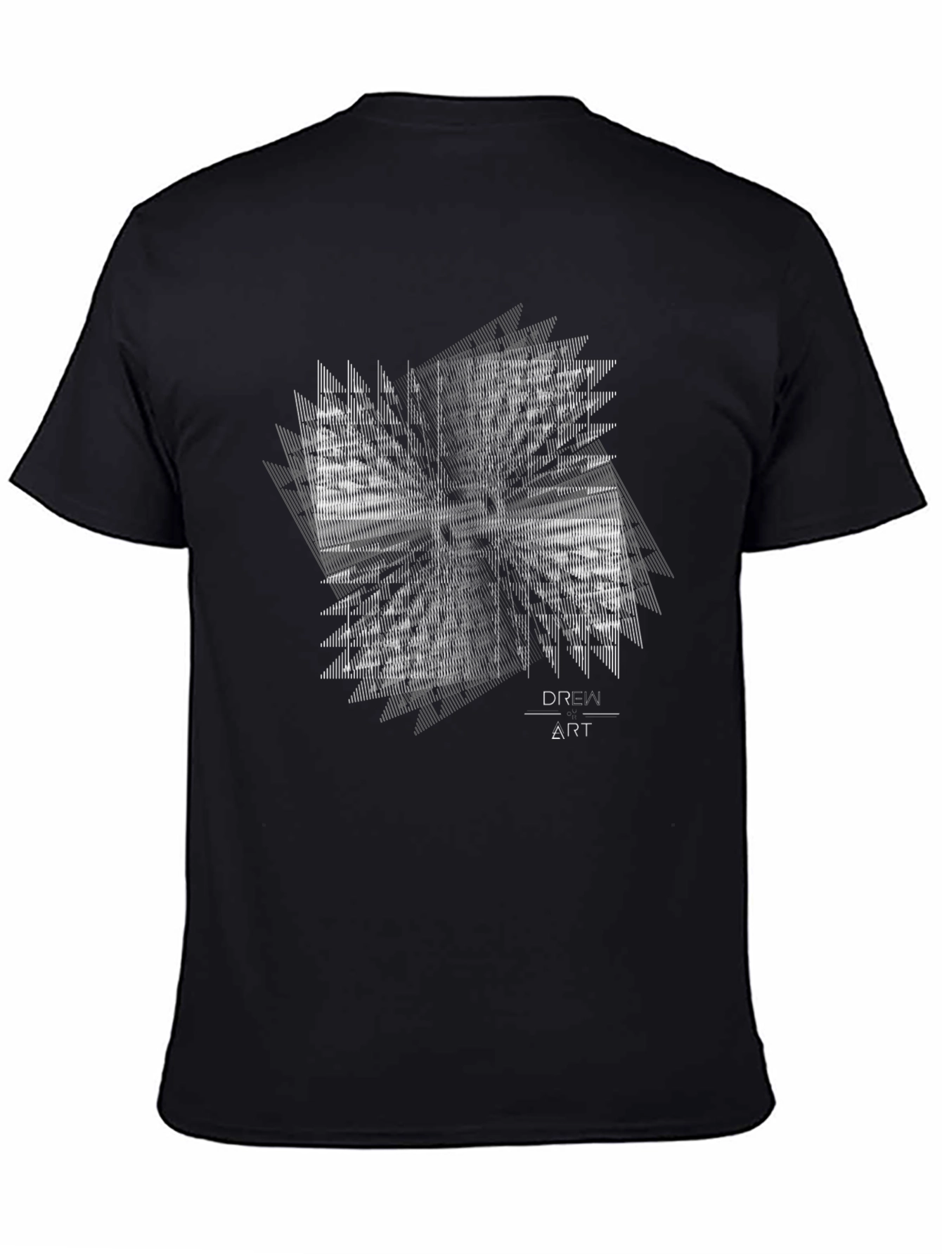 Abstract Art Graphic Tee - Modern Style Black T-Shirt