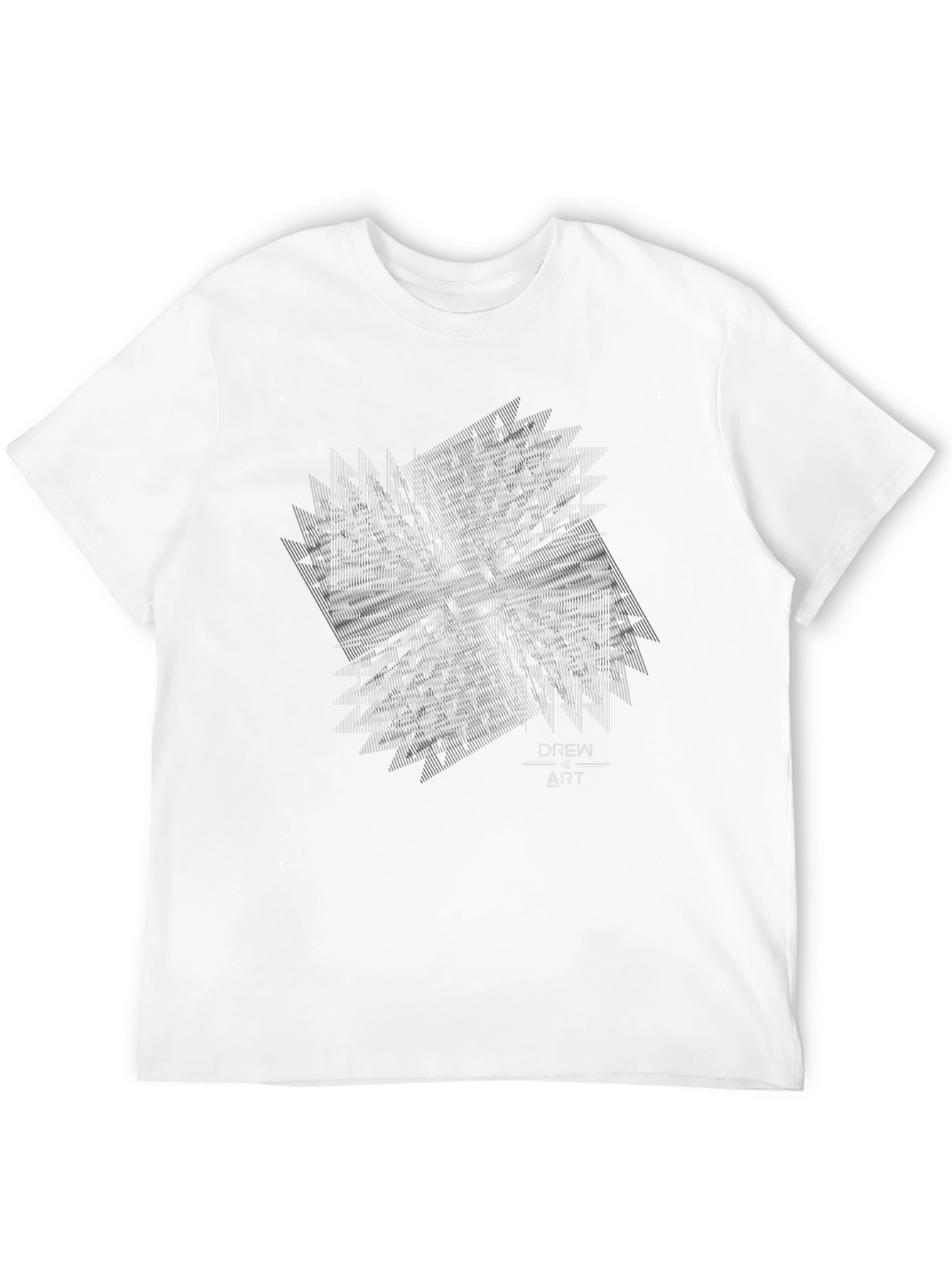 Abstract Art Graphic Tee - Modern Style Black T-Shirt