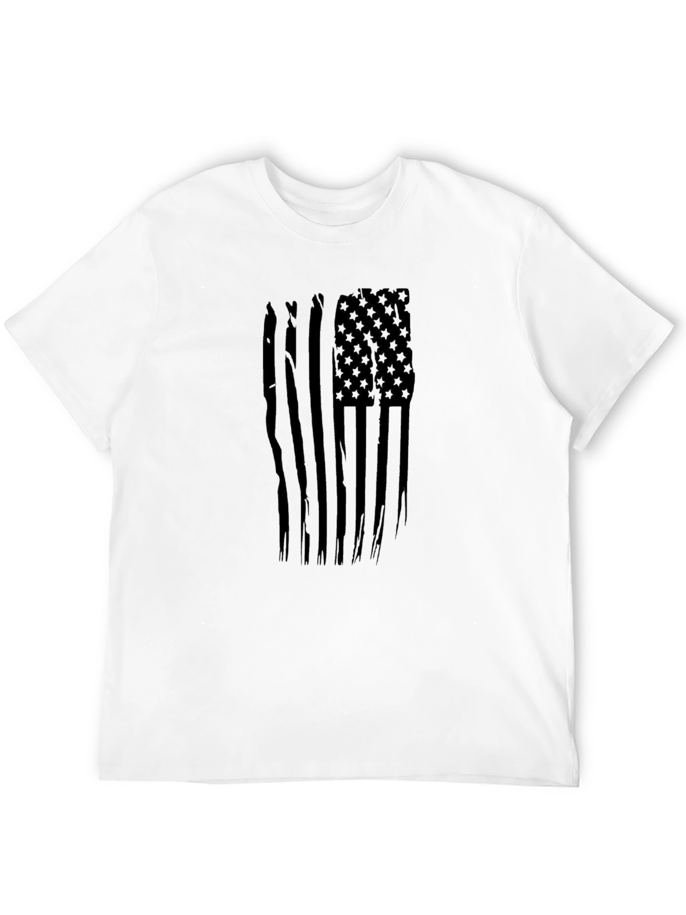 American Flag Graphic Print Mens Black T-Shirt