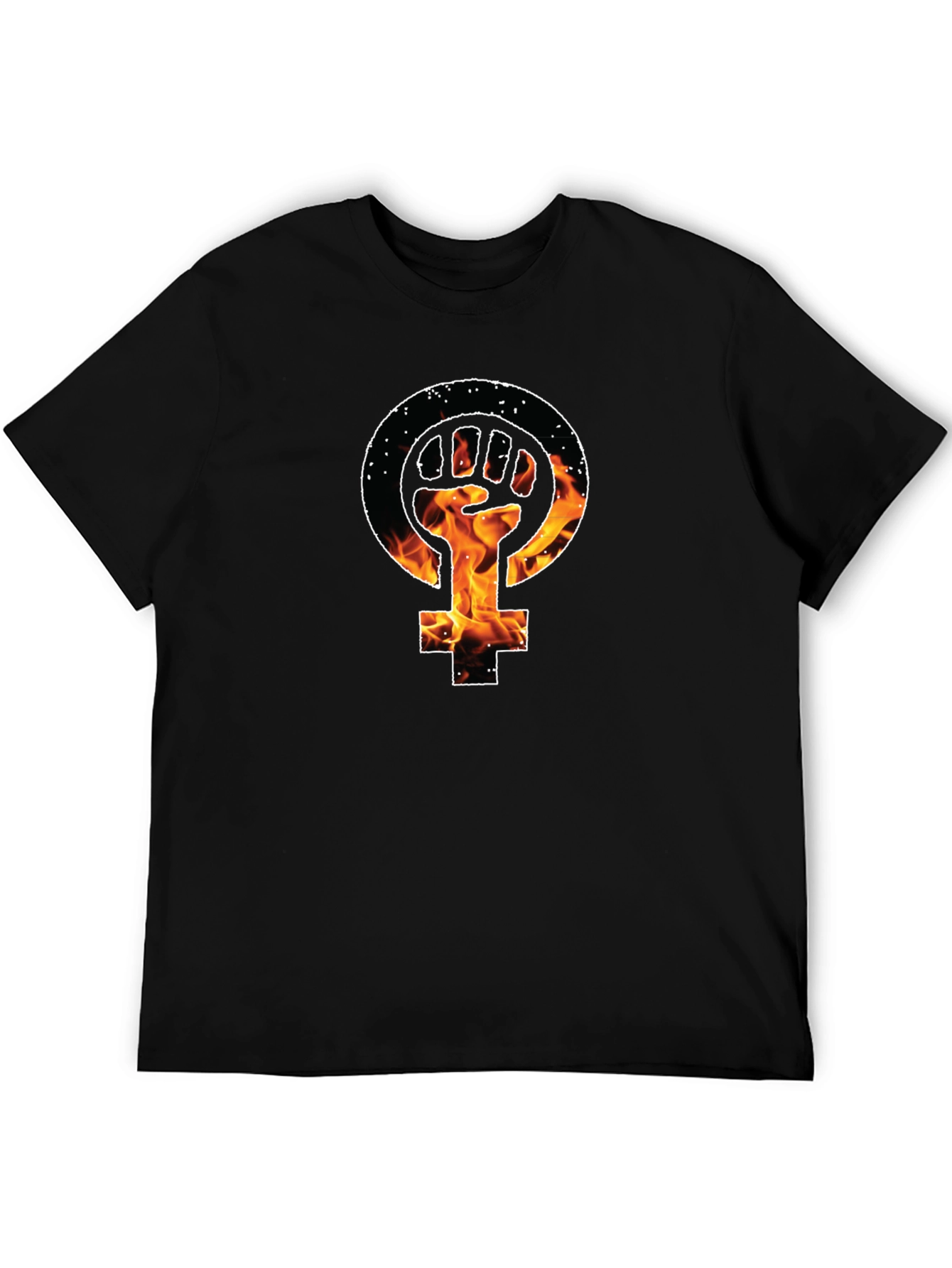 Feminist Fist Fire Black T-Shirt