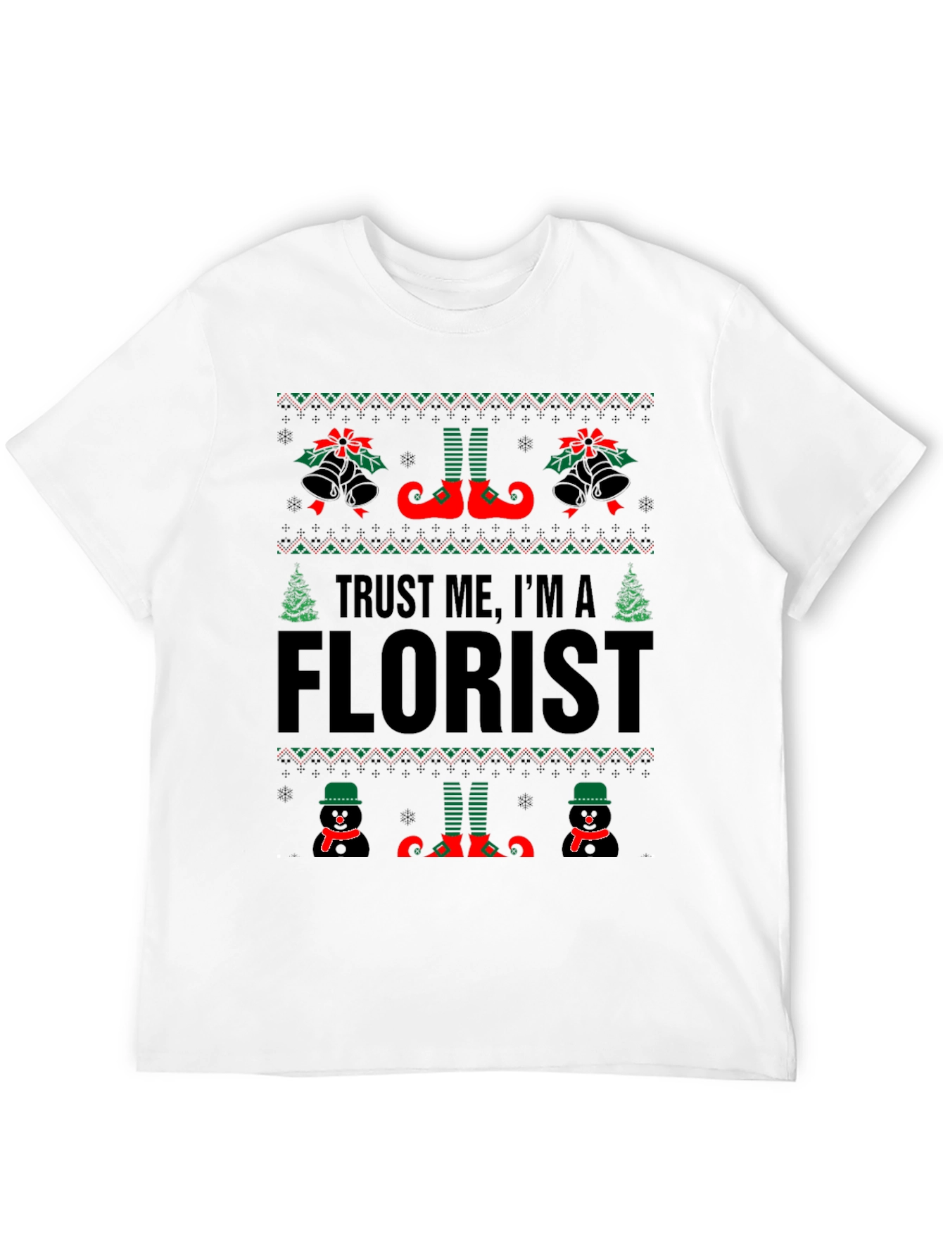 Trust Me Im a Florist Christmas Black T-Shirt
