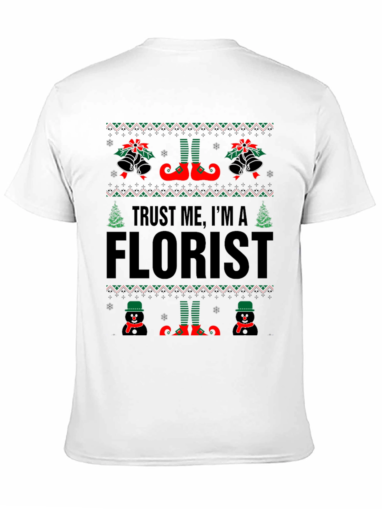 Trust Me Im a Florist Christmas Black T-Shirt