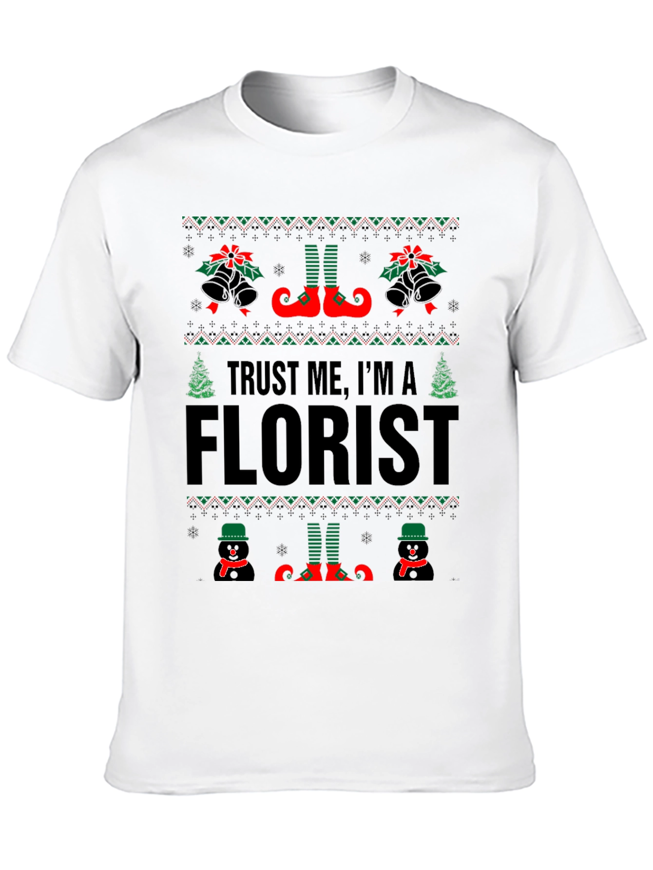 Trust Me Im a Florist Christmas Black T-Shirt