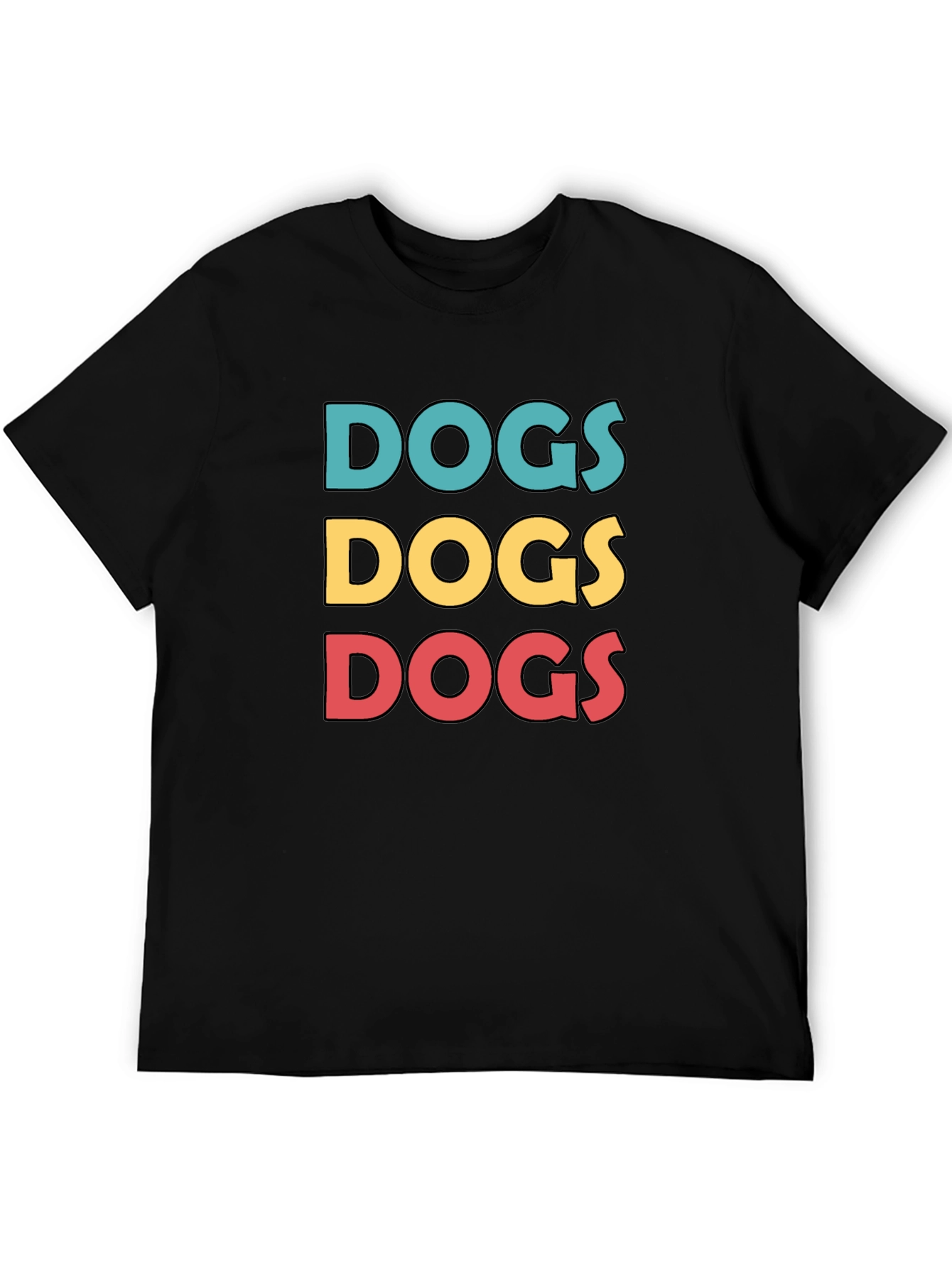 Dogs Graphic Print Crew Neck T-Shirt