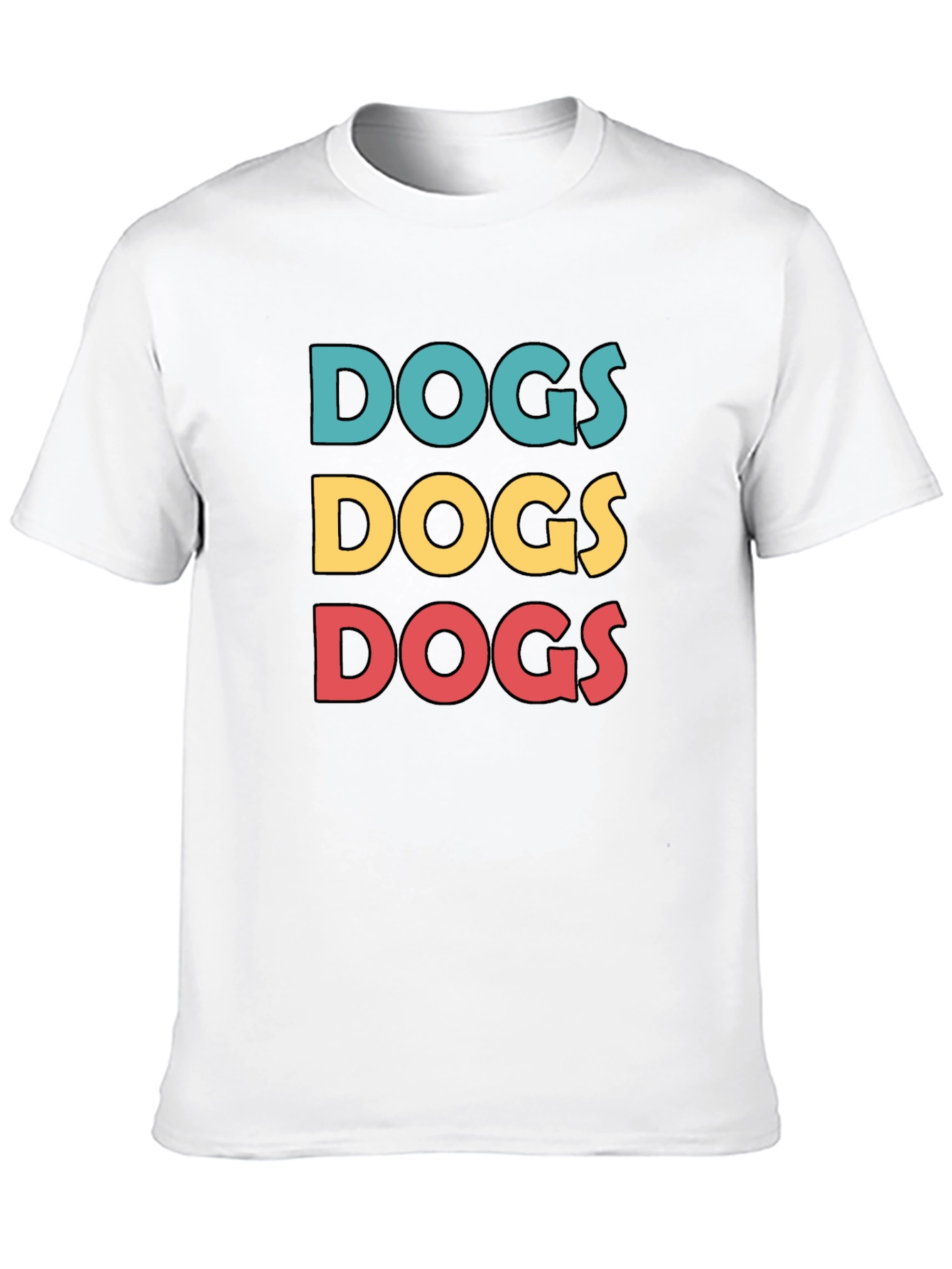 Dogs Graphic Print Crew Neck T-Shirt