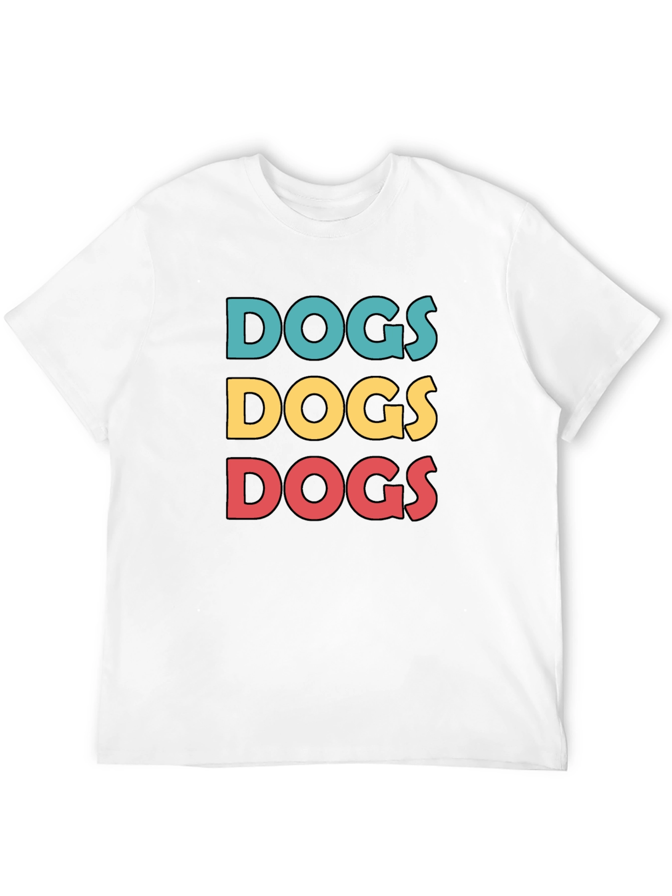 Dogs Graphic Print Crew Neck T-Shirt