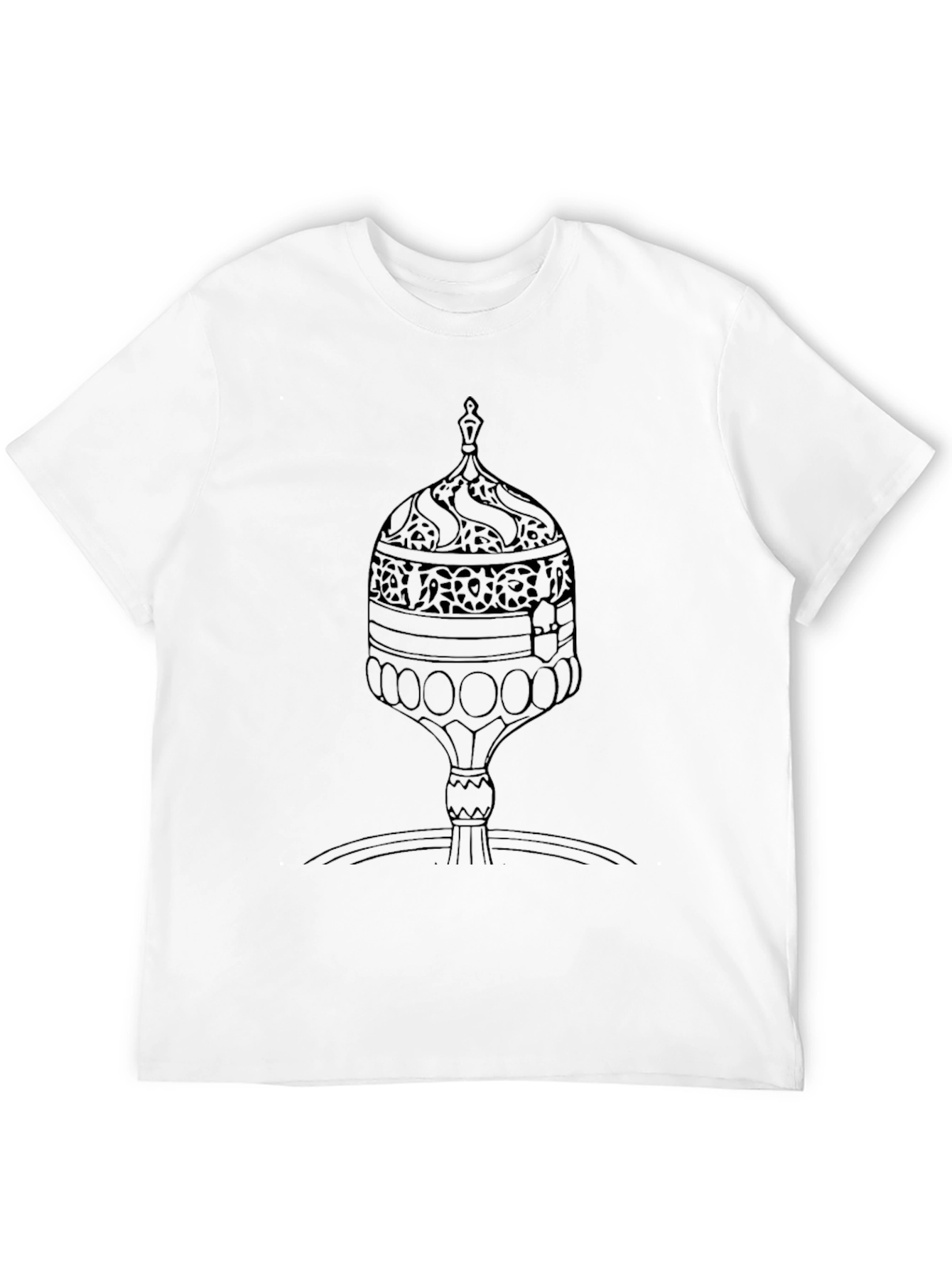 Black T-Shirt with Fountain Graphic