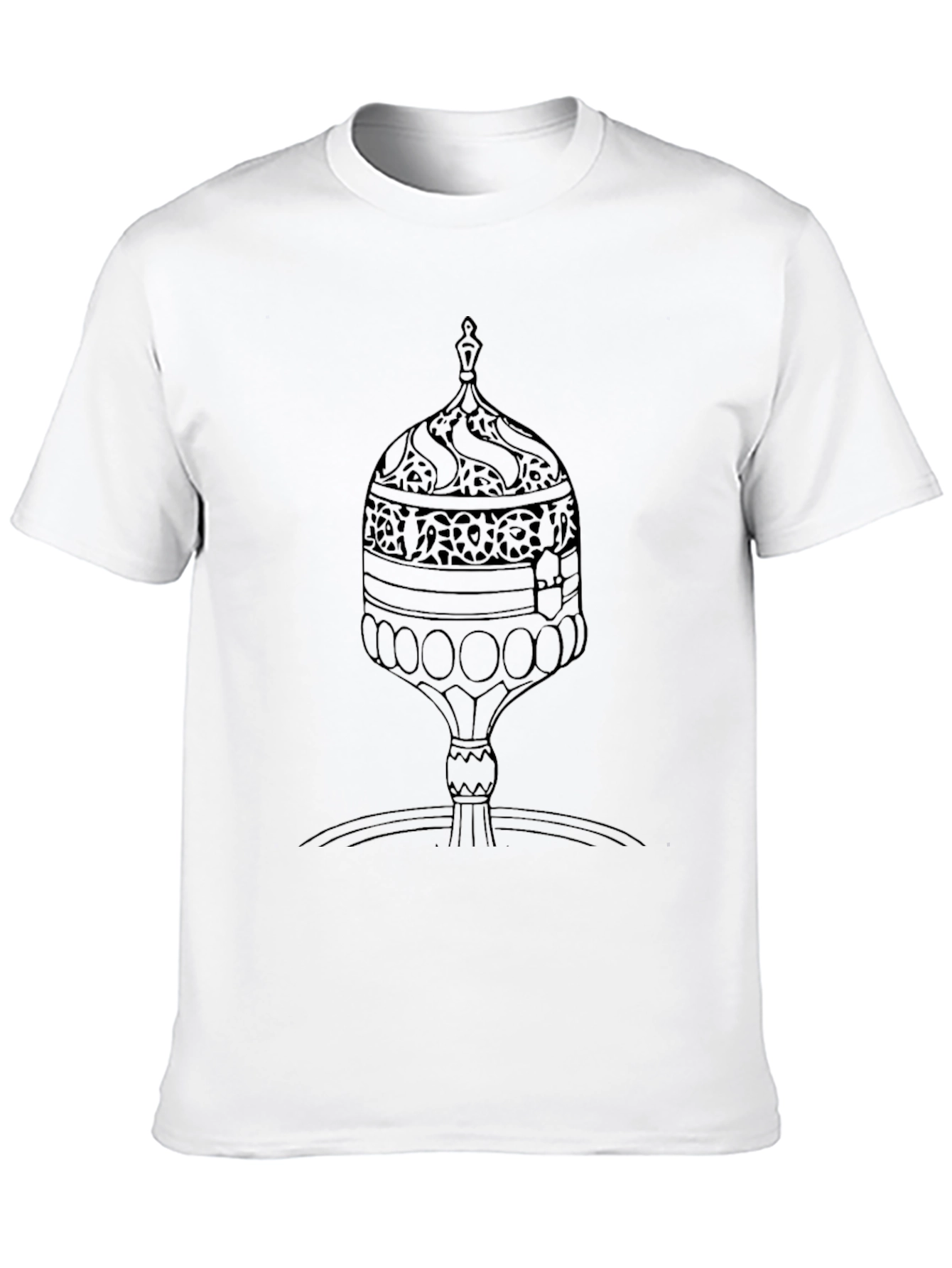 Black T-Shirt with Fountain Graphic