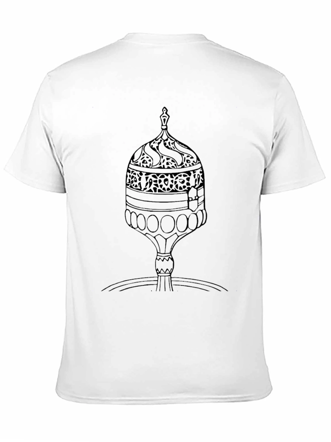 Black T-Shirt with Fountain Graphic