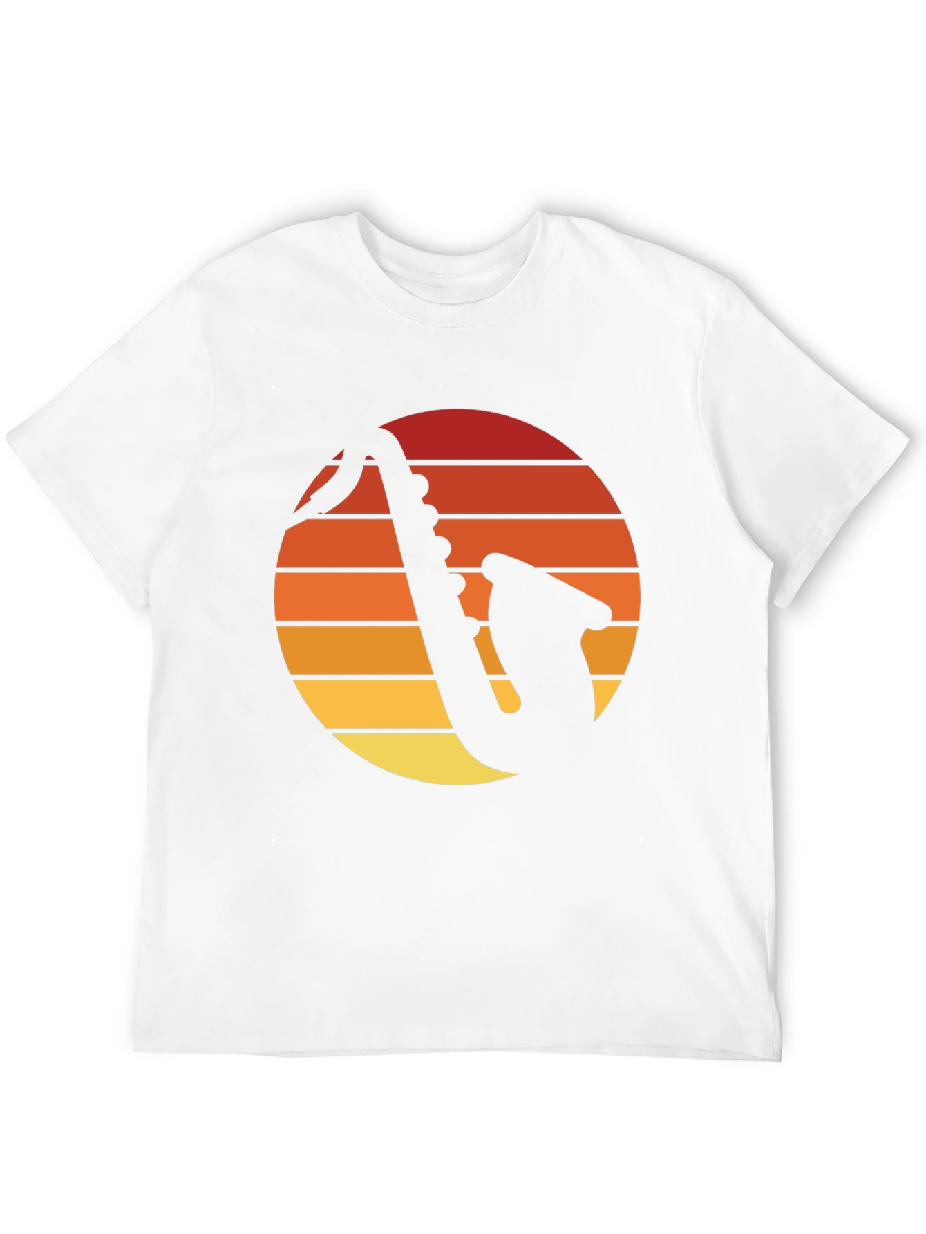 Retro Saxophone Sunset Graphic Tee - Black