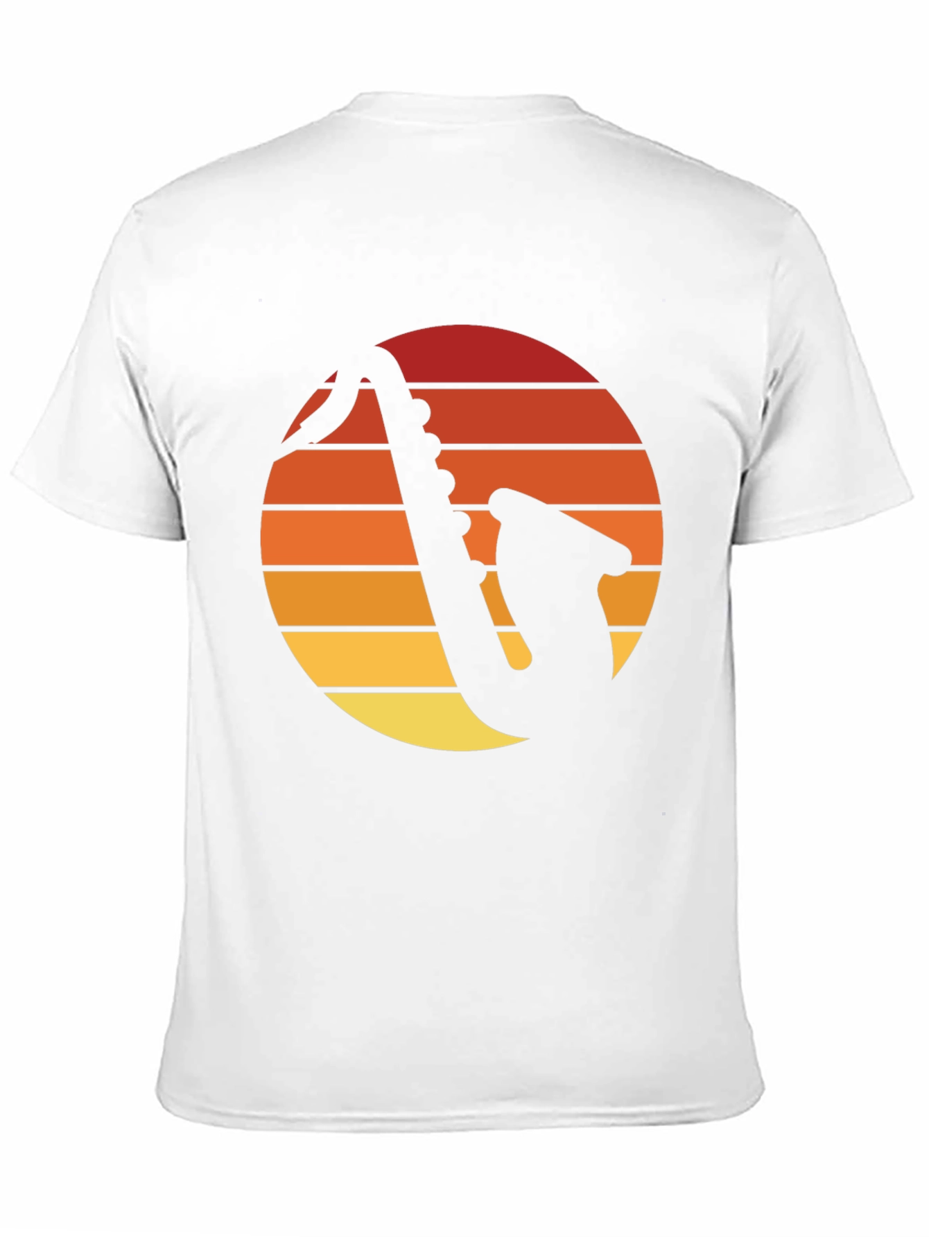 Retro Saxophone Sunset Graphic Tee - Black