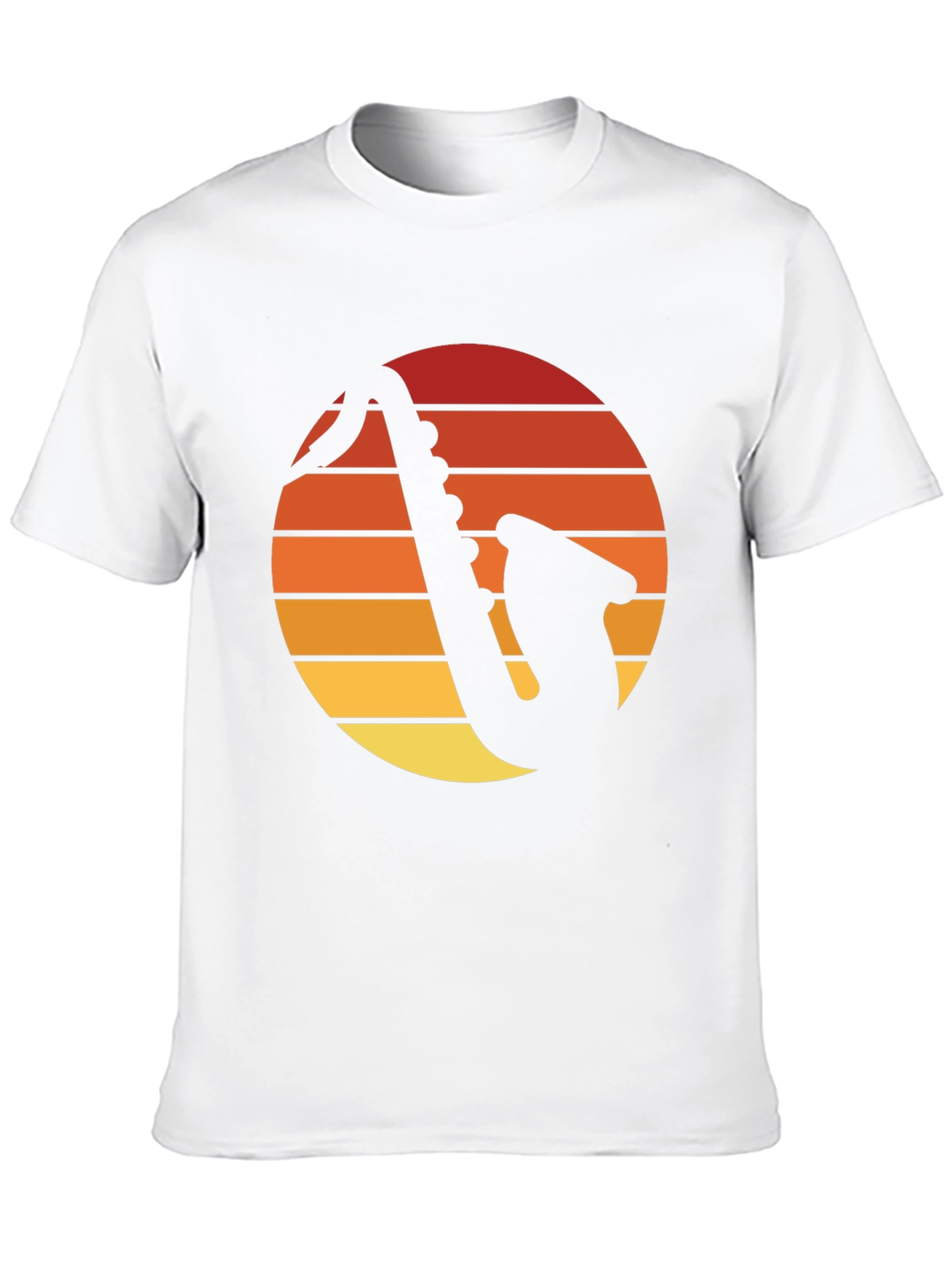 Retro Saxophone Sunset Graphic Tee - Black