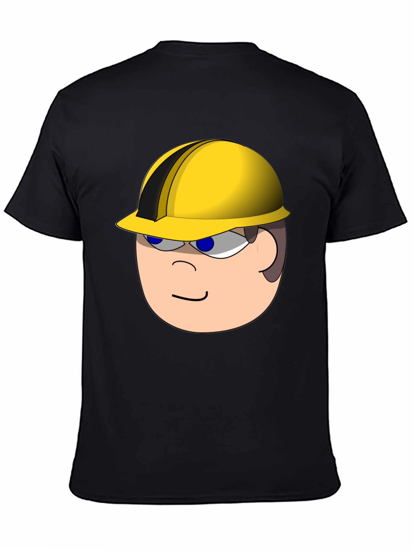Cartoon Builder T-Shirt - Black Cotton Tee