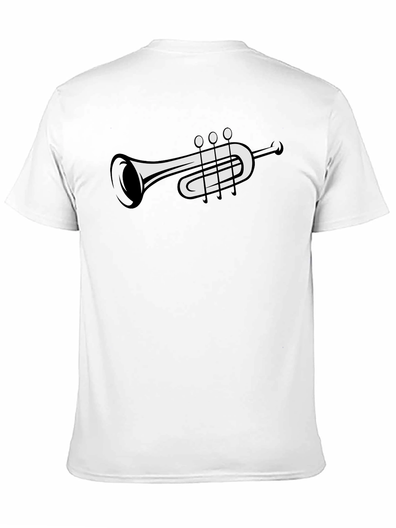Musical Trumpet Graphic Tee - Black Casual T-Shirt