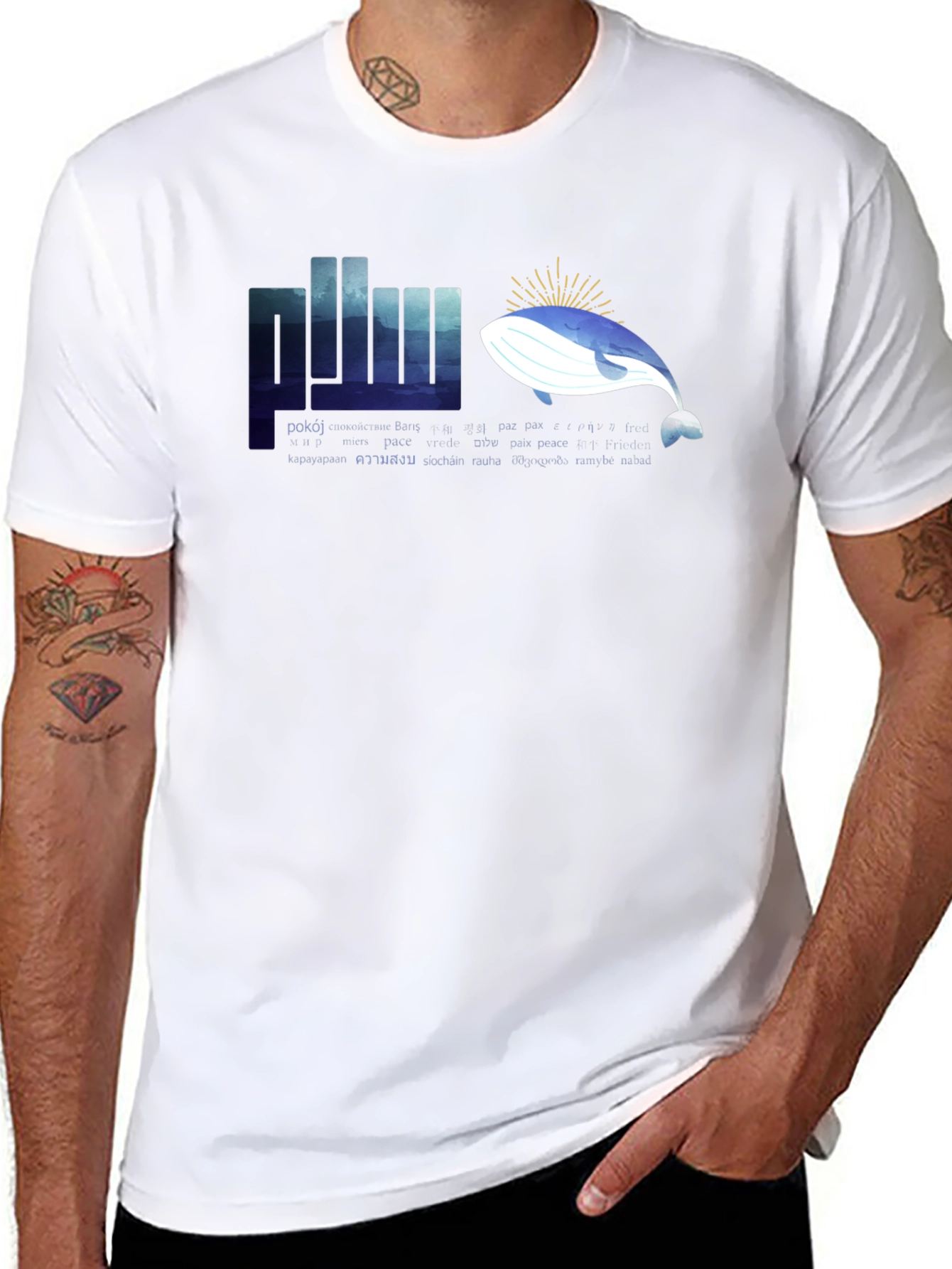Peace Whale Graphic T-Shirt