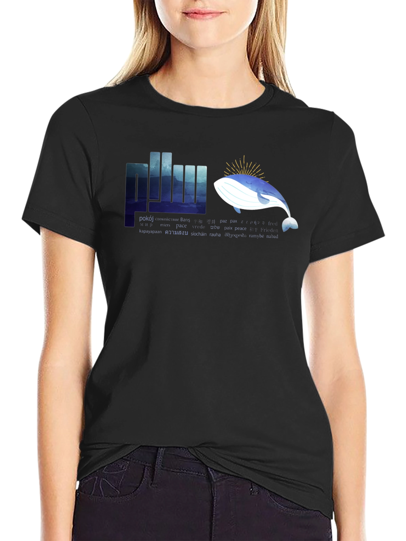 Peace Whale Graphic T-Shirt