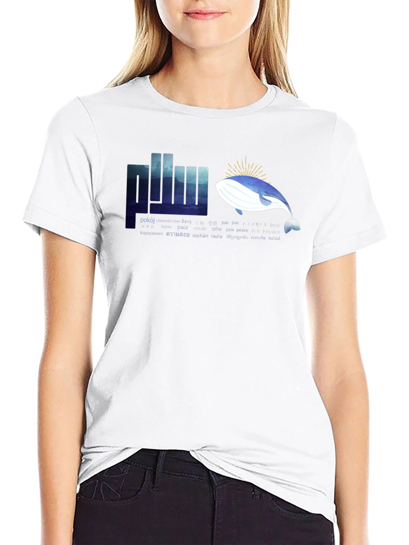 Peace Whale Graphic T-Shirt