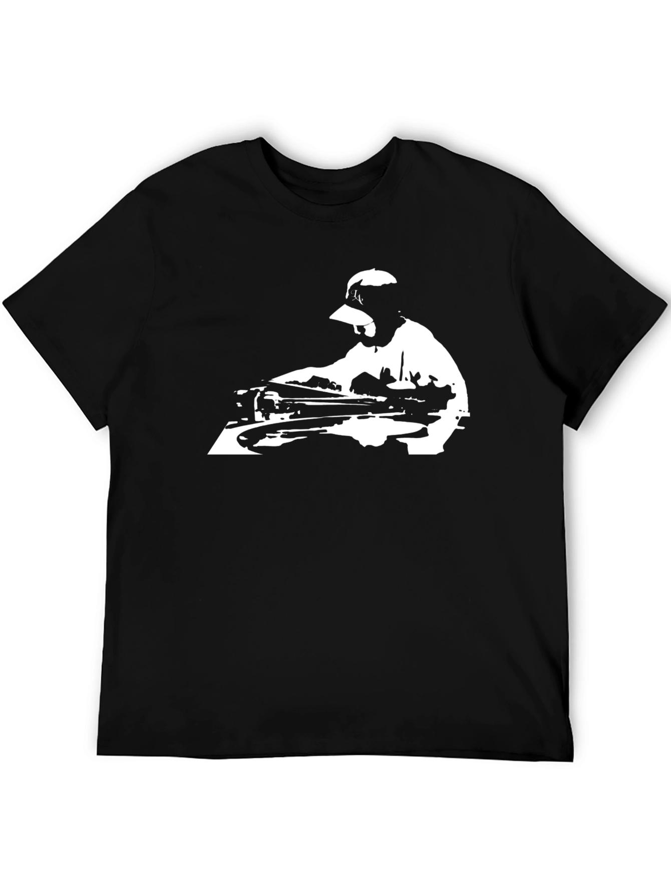 DJ Turntable Graphic Tee - Black Cotton T-Shirt