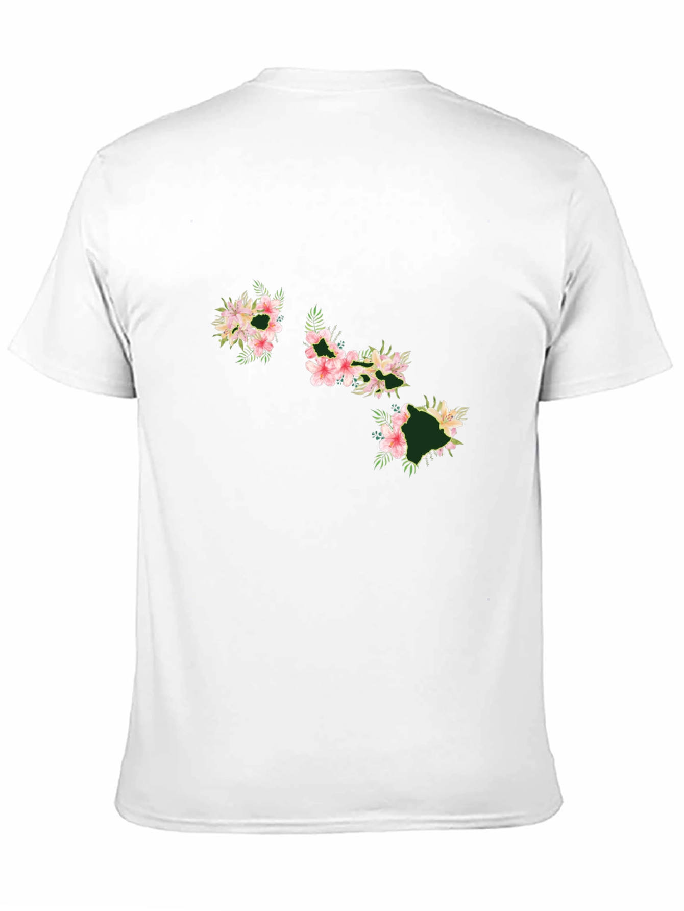 Floral Hawaii Islands Black T-Shirt
