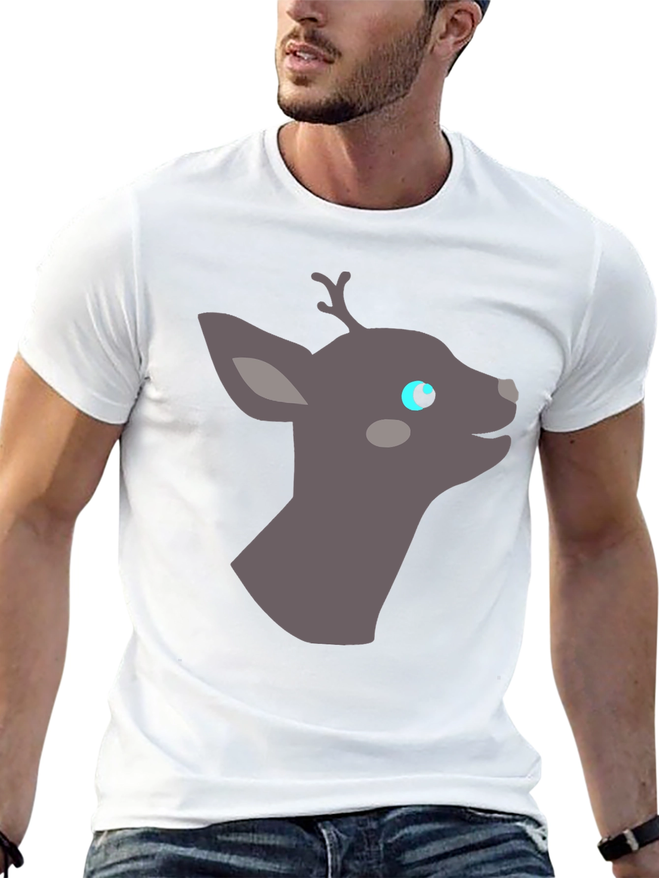 Deer Graphic Tee - Black Casual Shirt