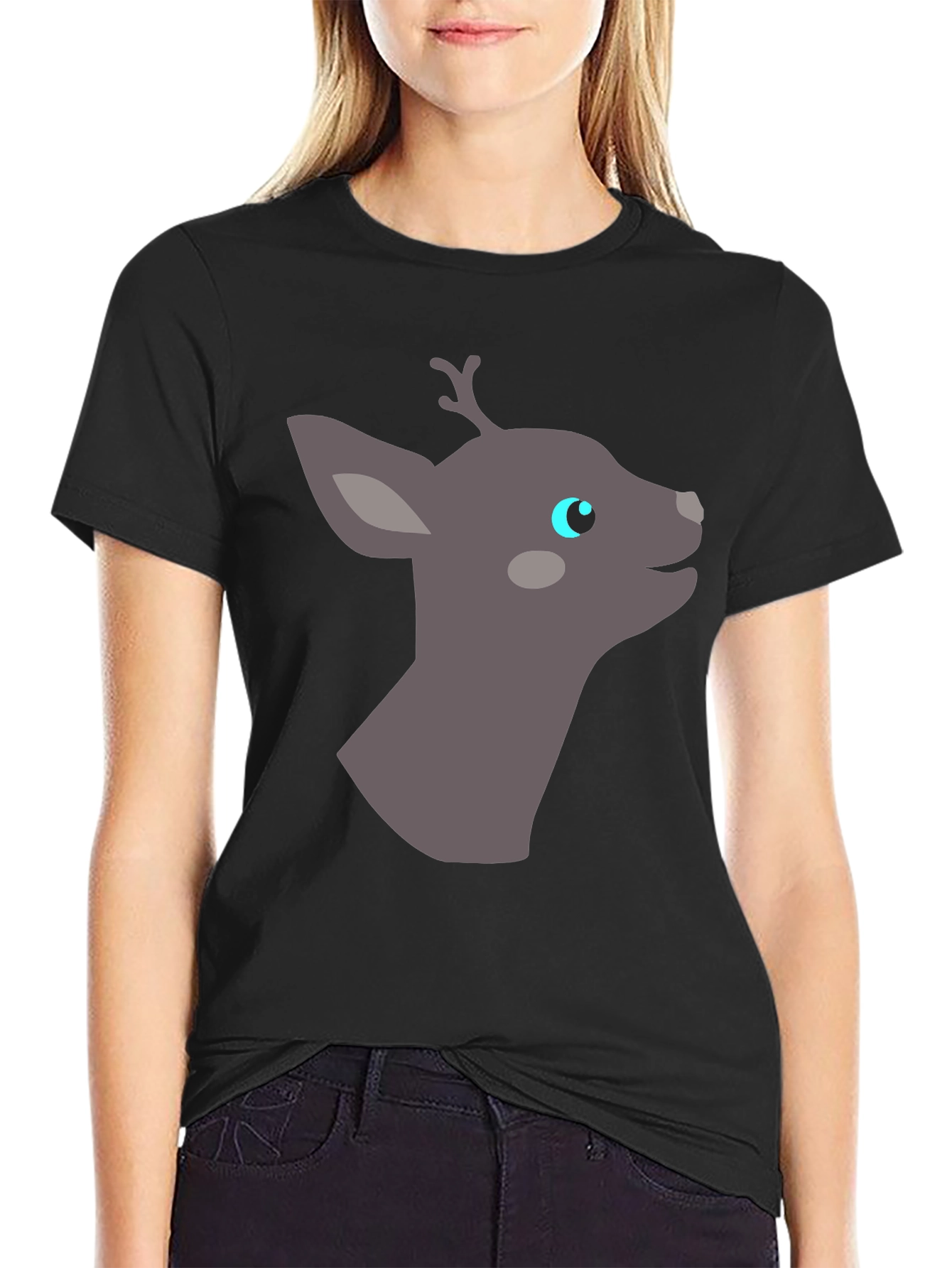 Deer Graphic Tee - Black Casual Shirt
