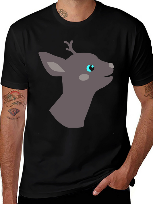 Deer Graphic Tee - Black Casual Shirt
