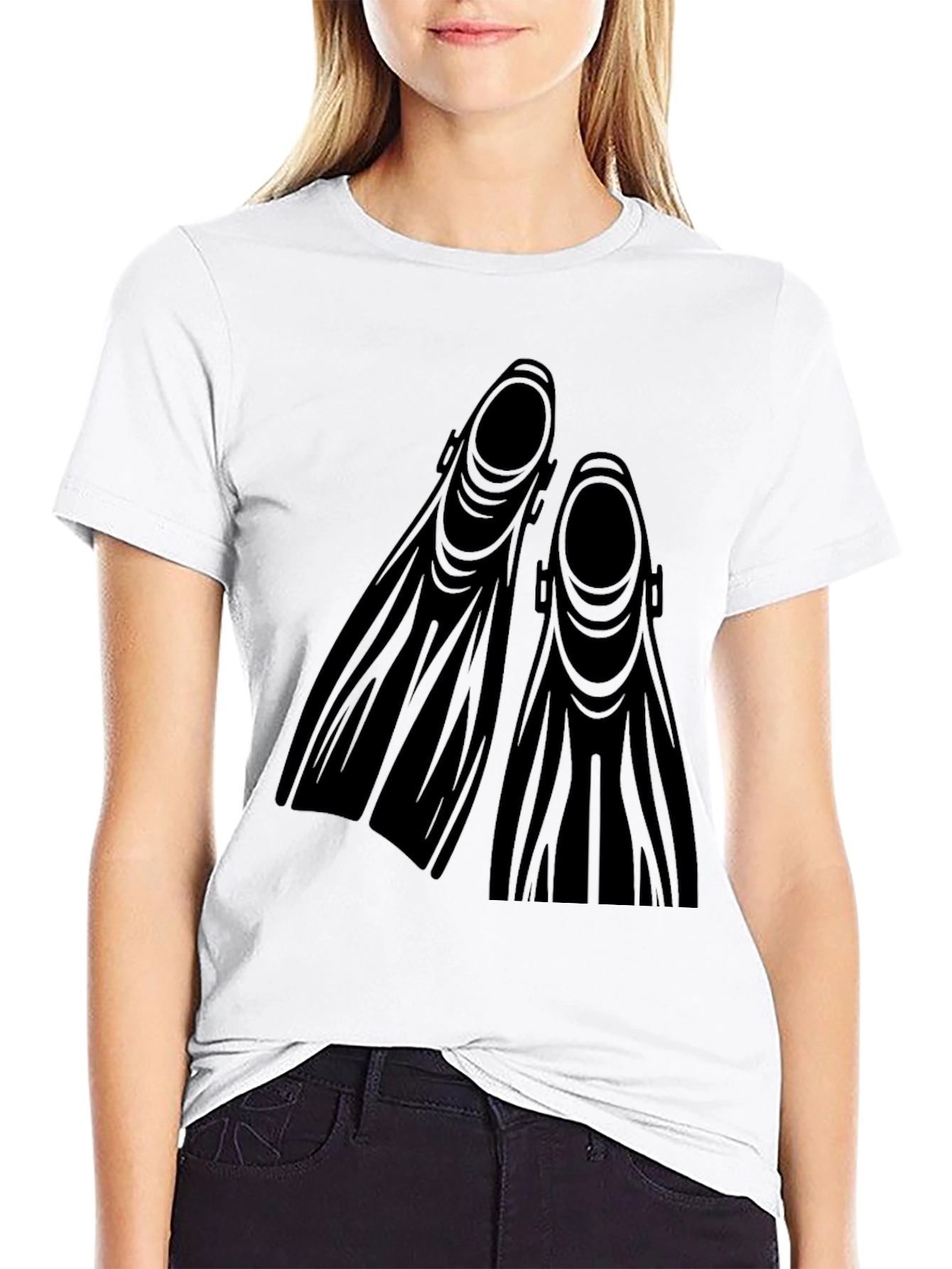 Diving Fins Graphic Tee - Black