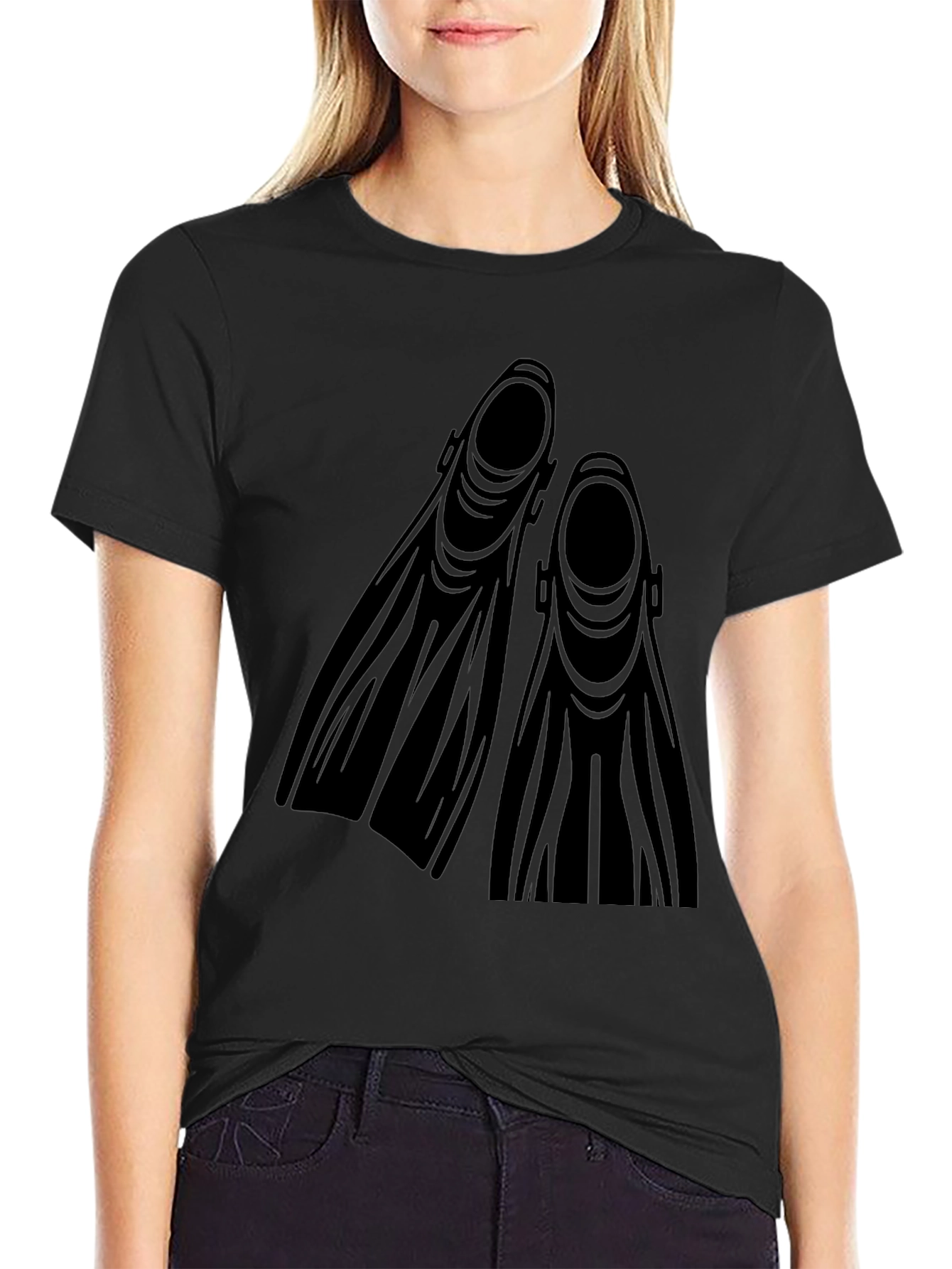Diving Fins Graphic Tee - Black