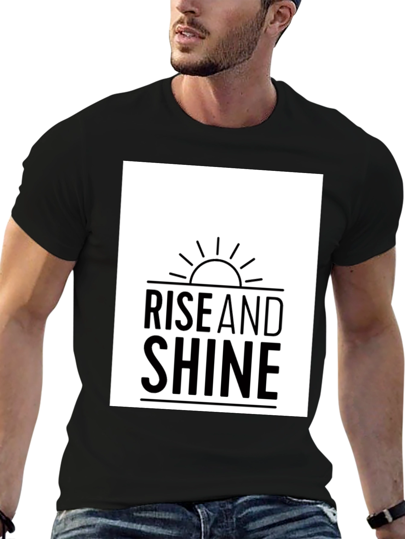 Rise and Shine Graphic Tee - Black Casual T-Shirt