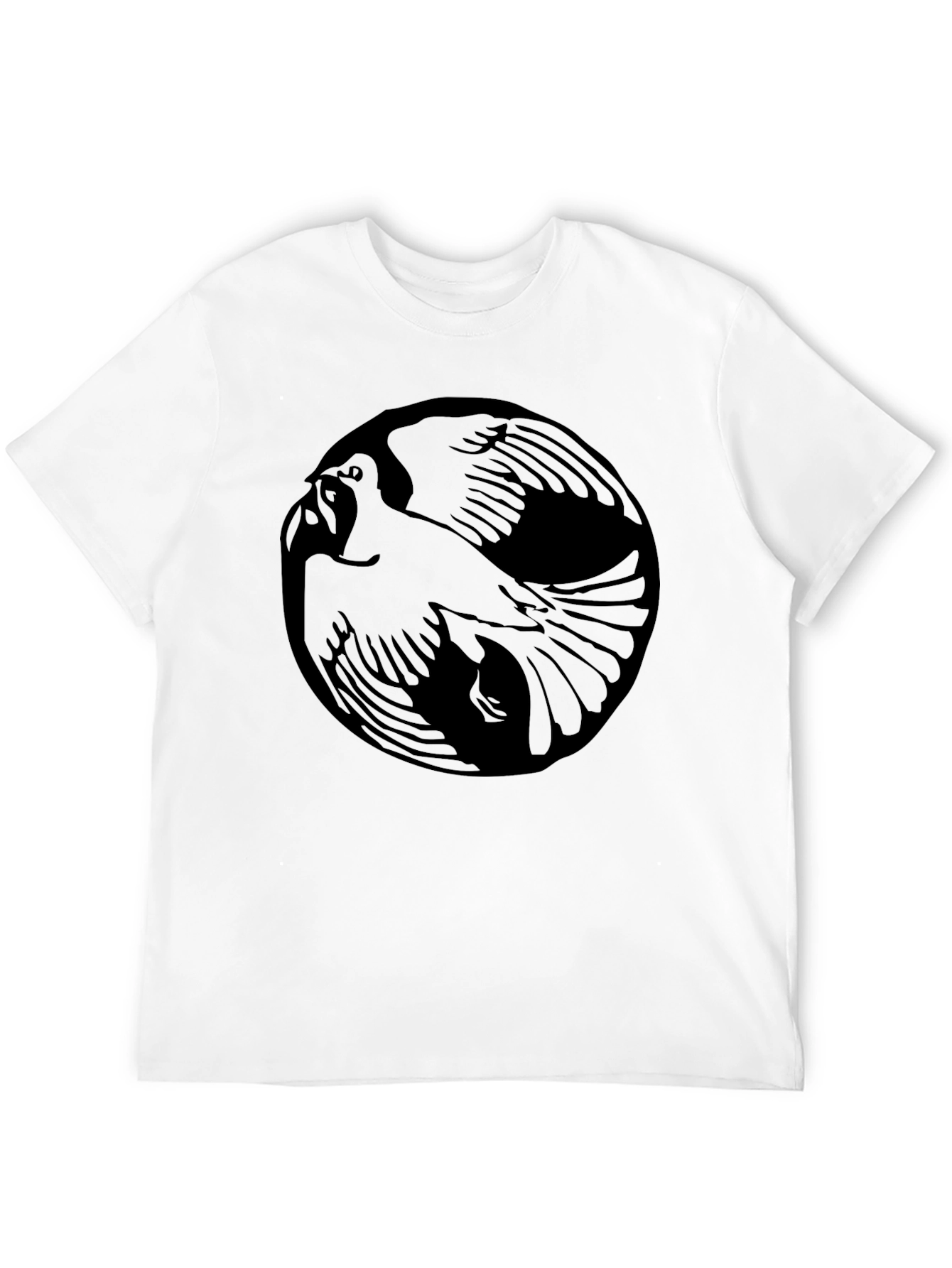 Raven Yin Yang Graphic Tee - Black Cotton Blend