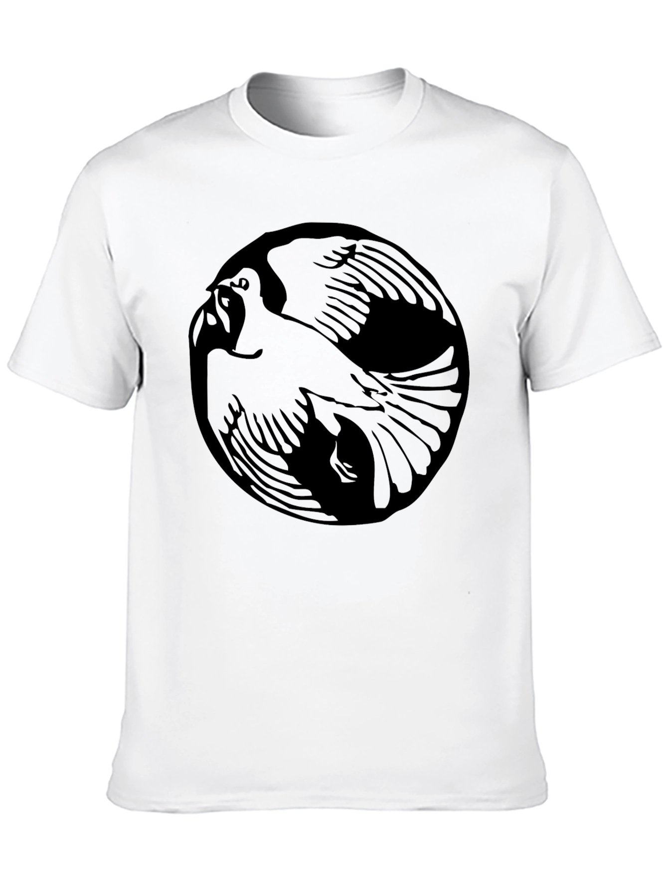 Raven Yin Yang Graphic Tee - Black Cotton Blend