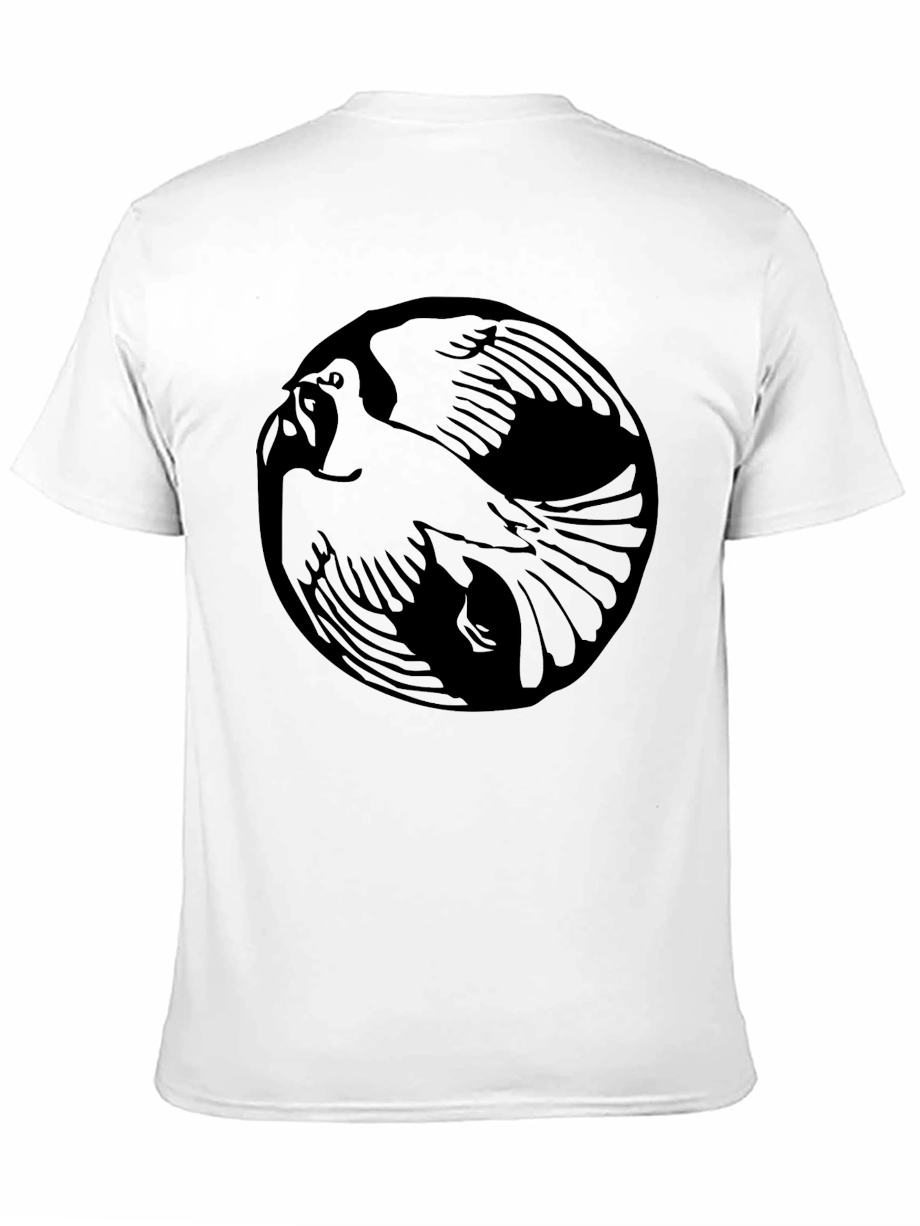 Raven Yin Yang Graphic Tee - Black Cotton Blend