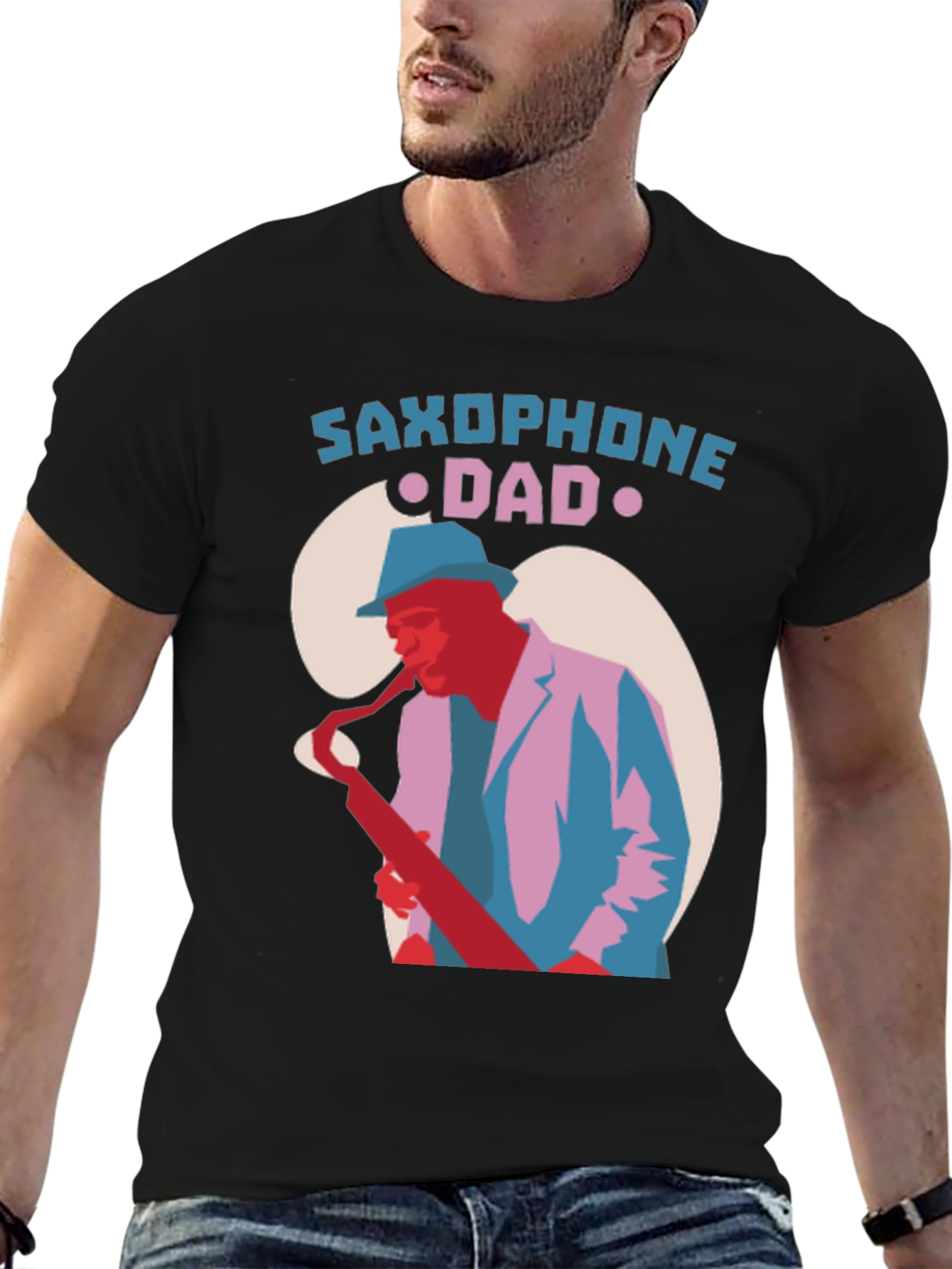 Saxophone Dad Graphic Tee - Cool Jazz T-Shirt