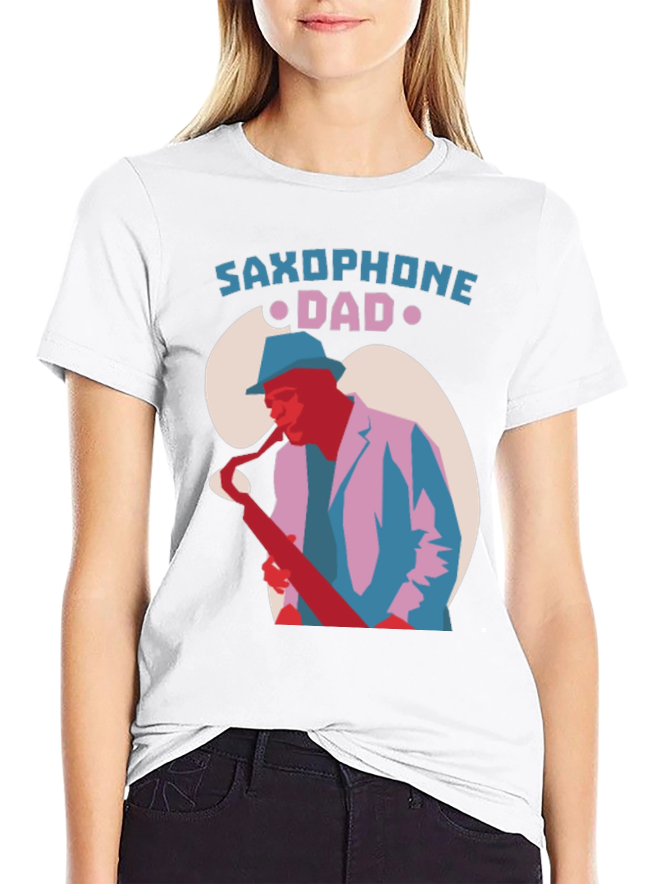 Saxophone Dad Graphic Tee - Cool Jazz T-Shirt