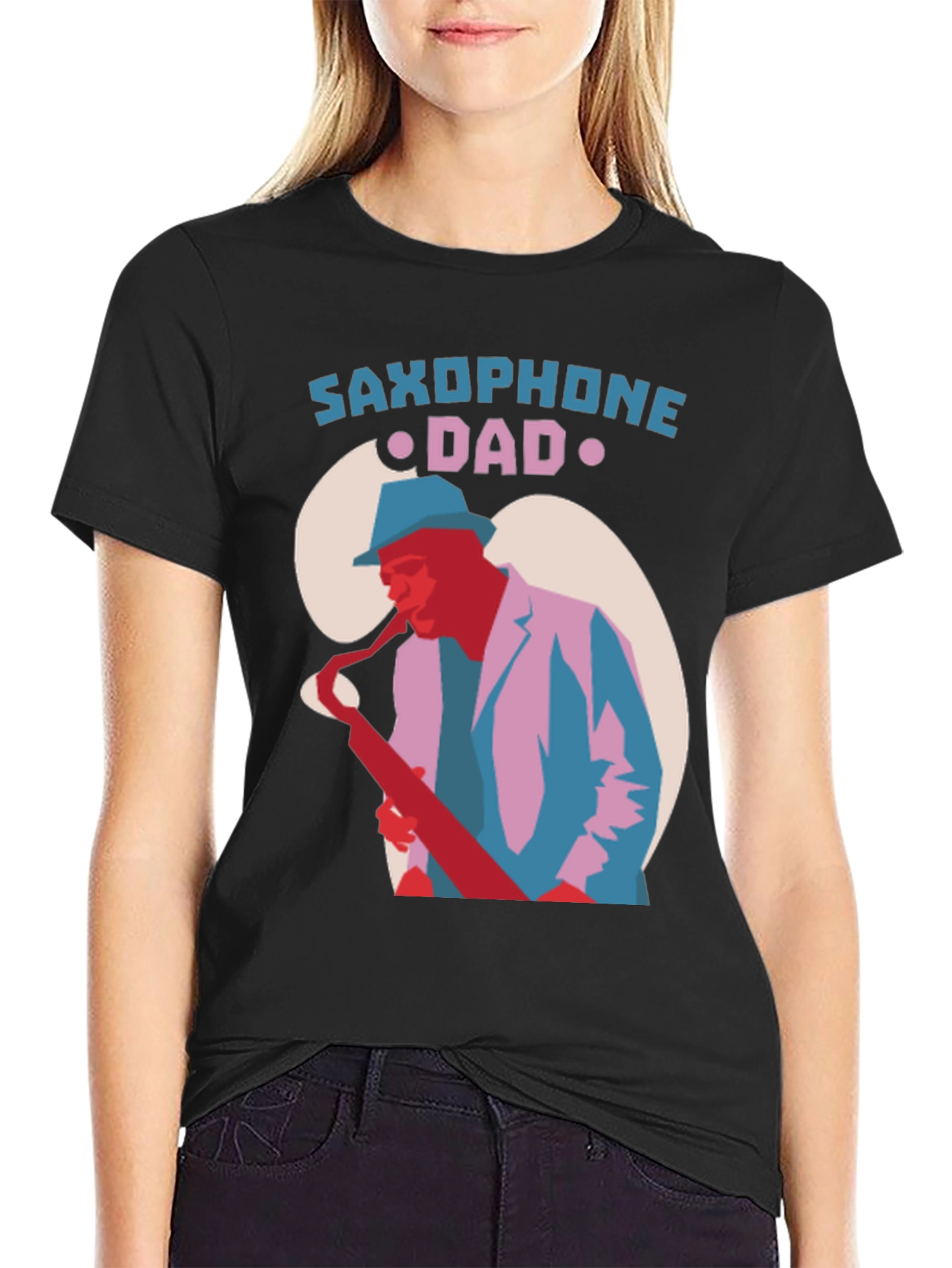 Saxophone Dad Graphic Tee - Cool Jazz T-Shirt