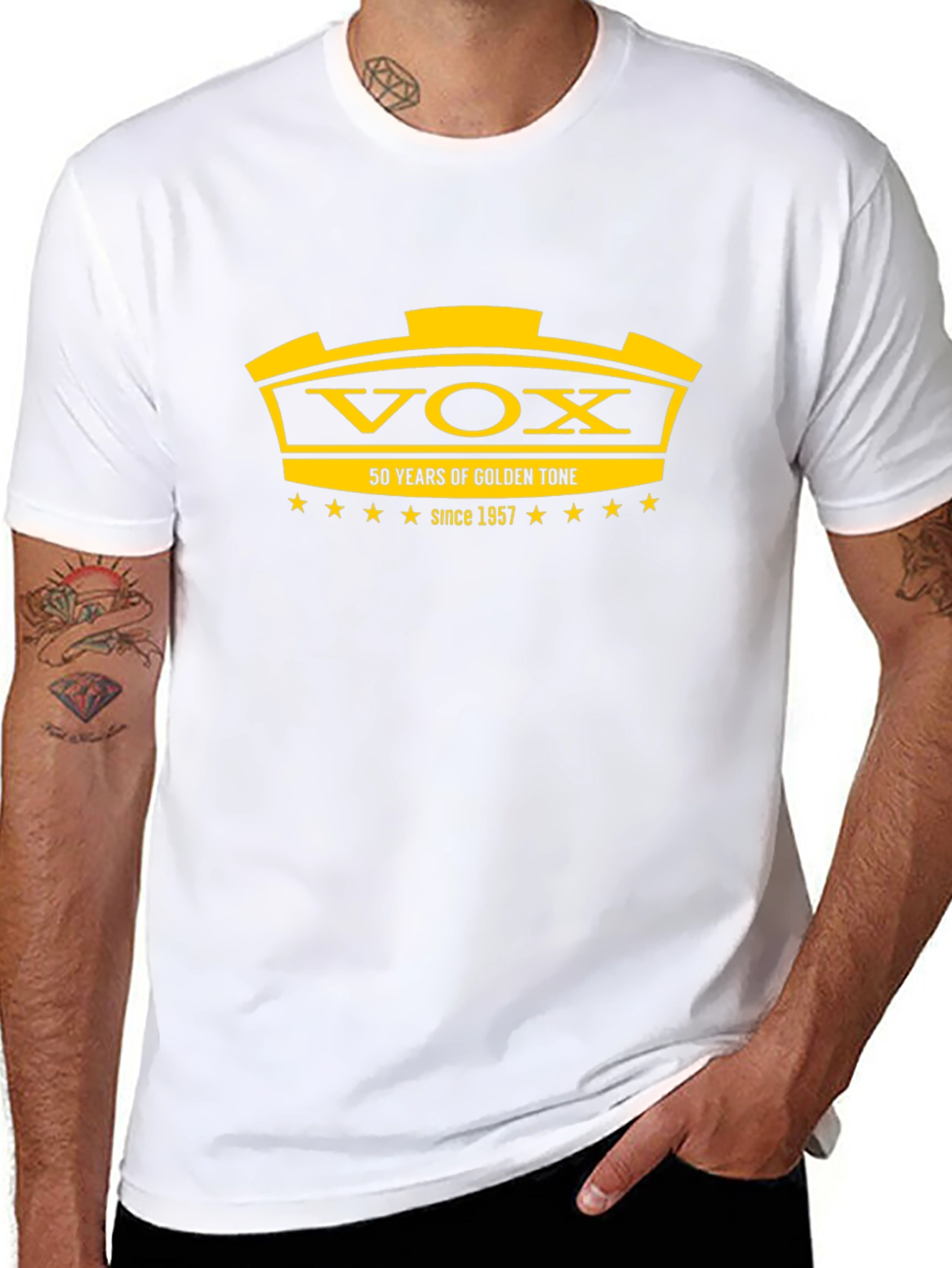 VOX 50 Years Golden Tone Black T-Shirt