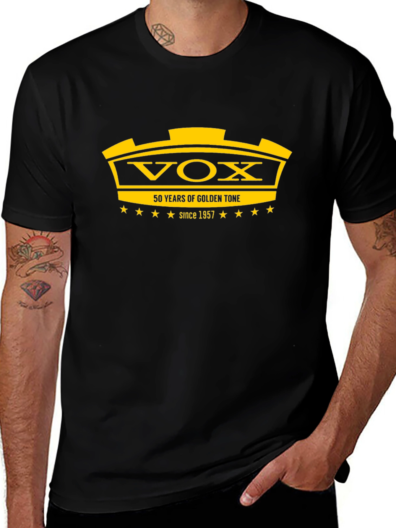 VOX 50 Years Golden Tone Black T-Shirt