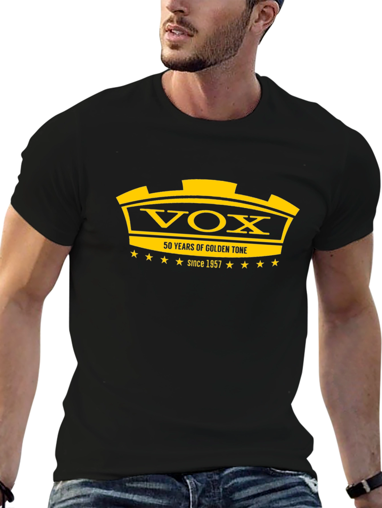 VOX 50 Years Golden Tone Black T-Shirt