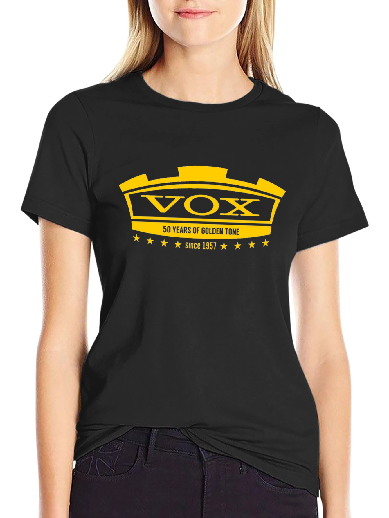 VOX 50 Years Golden Tone Black T-Shirt