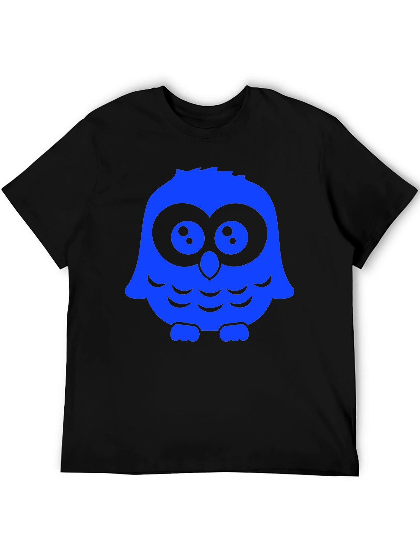 Owl Graphic Print T-Shirt - Black Casual Tee