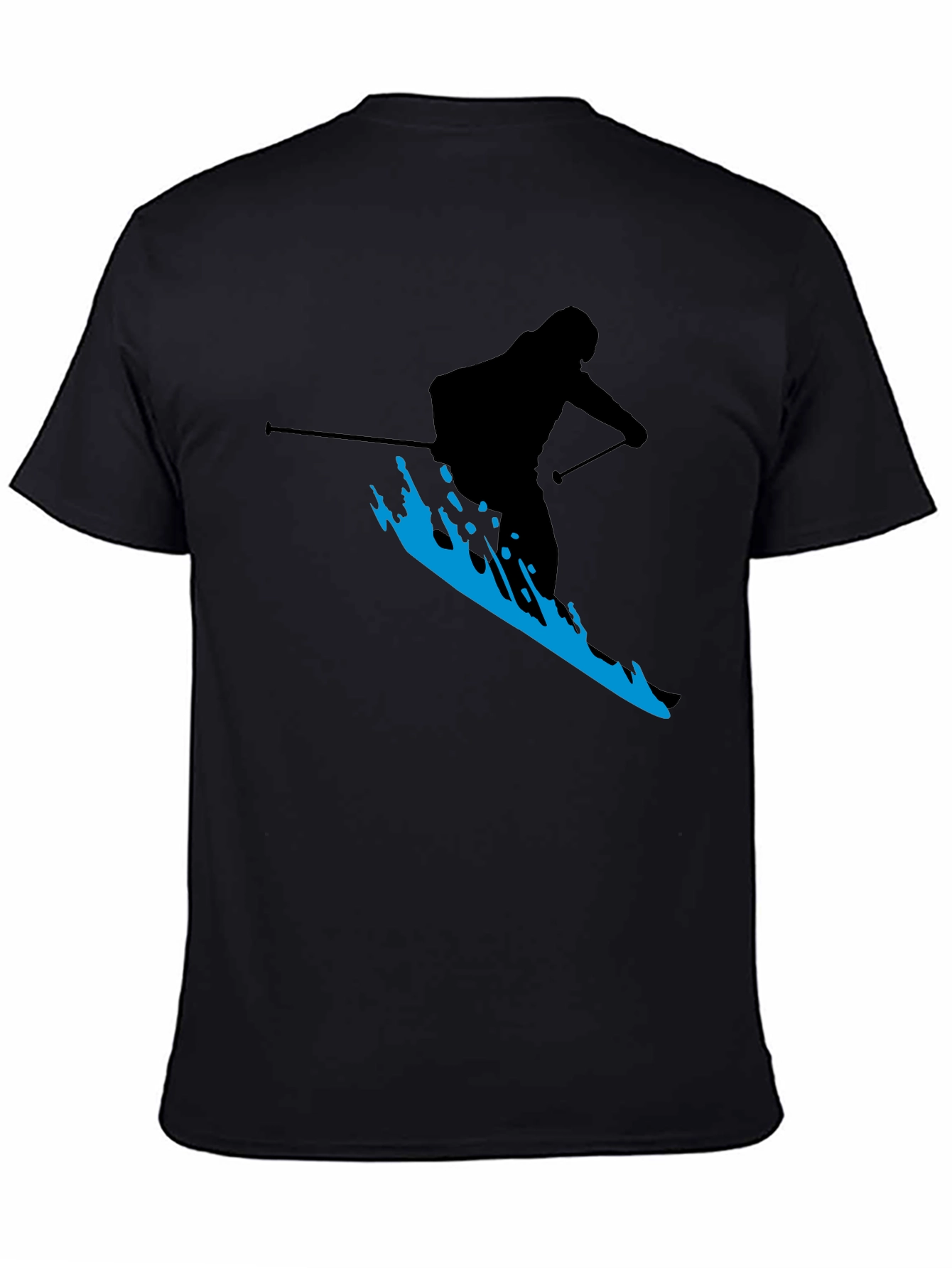 Skiing Silhouette T-Shirt - Black Graphic Tee