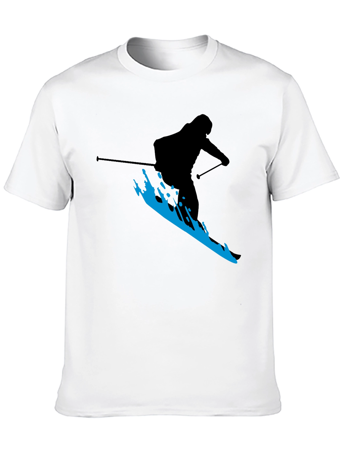 Skiing Silhouette T-Shirt - Black Graphic Tee