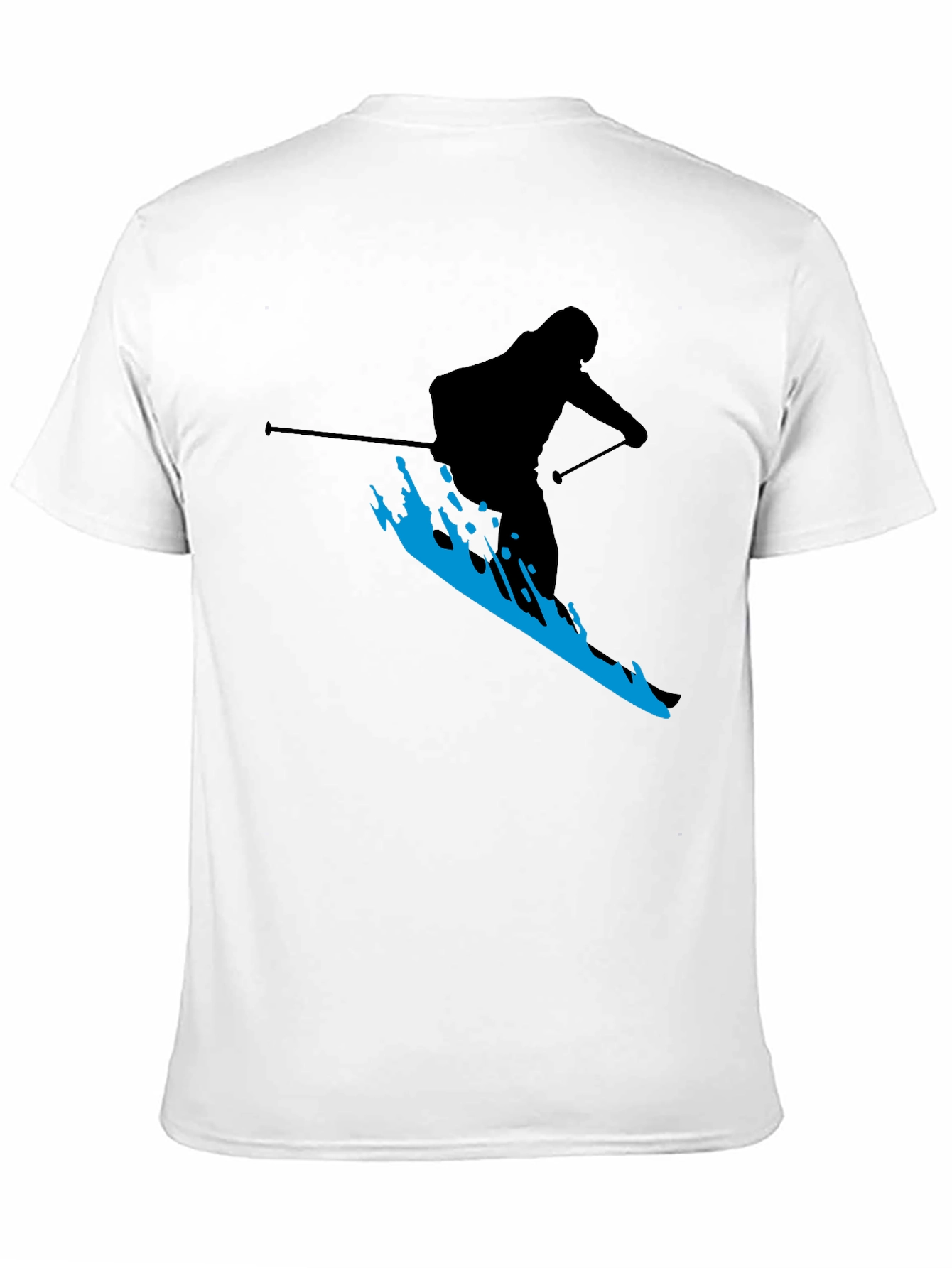 Skiing Silhouette T-Shirt - Black Graphic Tee