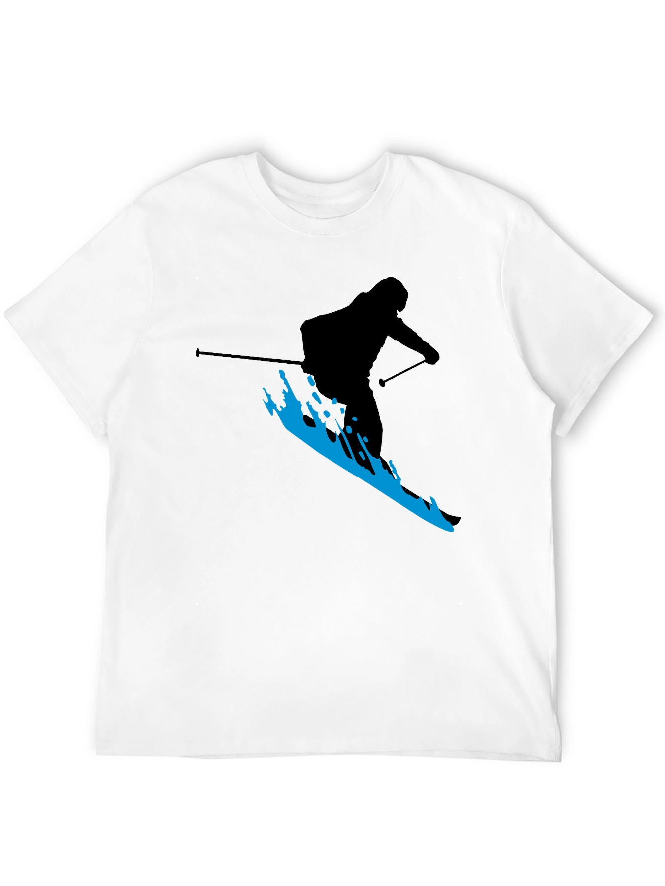 Skiing Silhouette T-Shirt - Black Graphic Tee