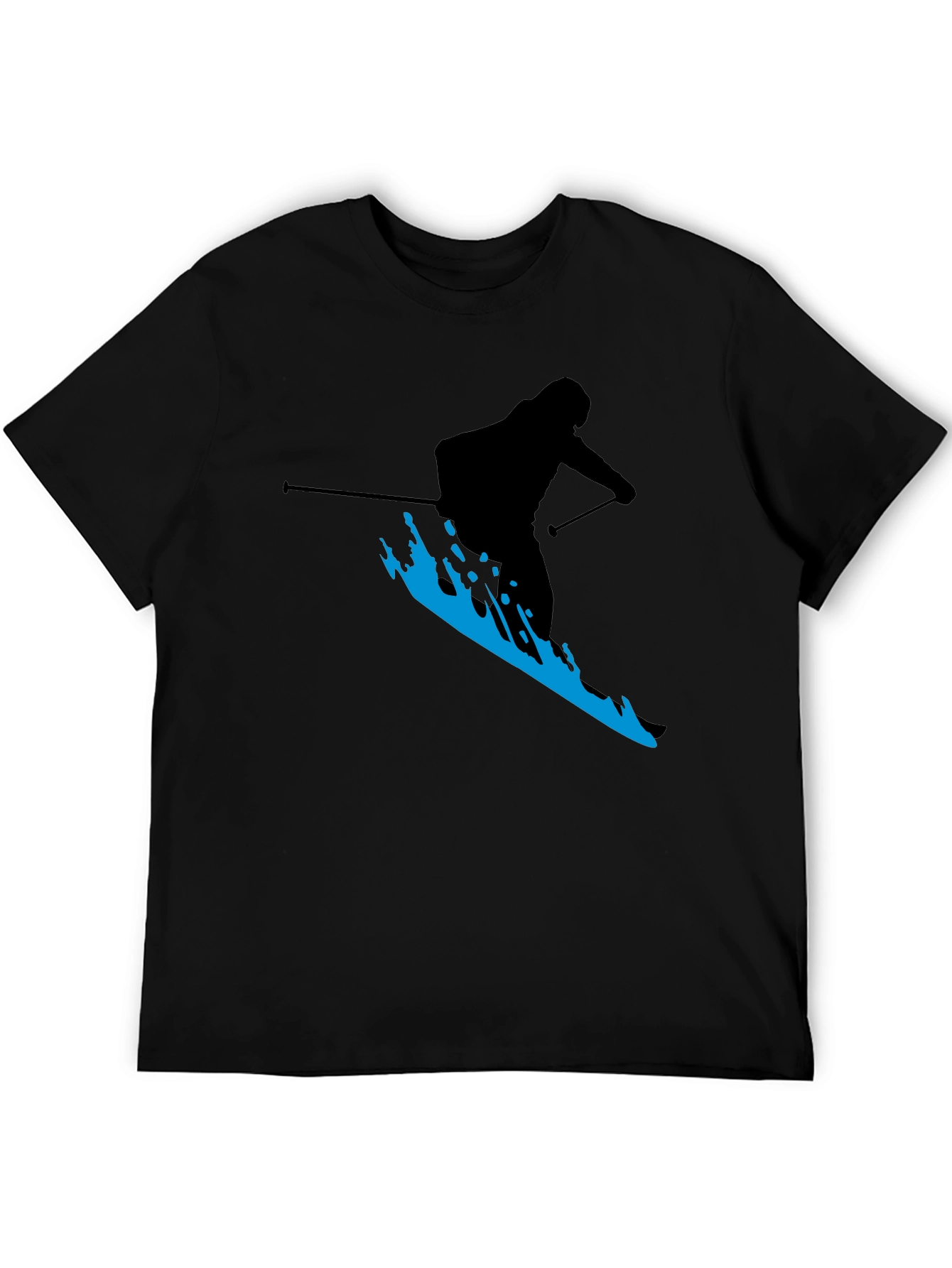 Skiing Silhouette T-Shirt - Black Graphic Tee