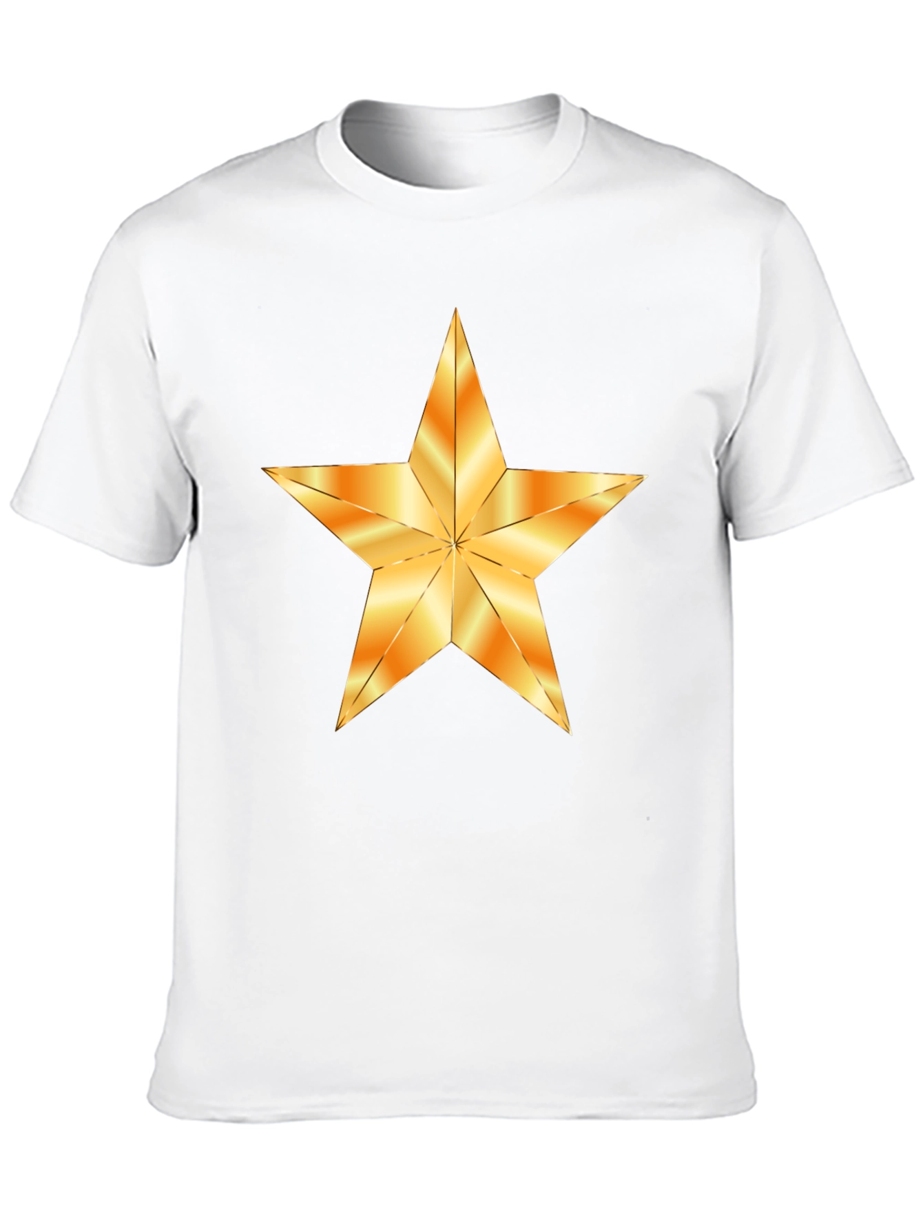 Black T-Shirt with Golden Star Graphic