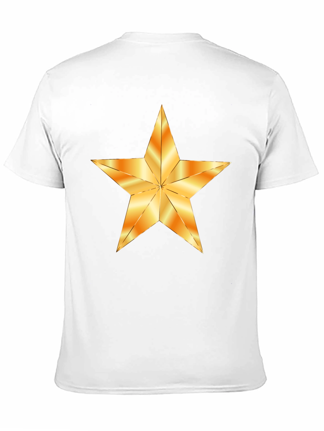 Black T-Shirt with Golden Star Graphic