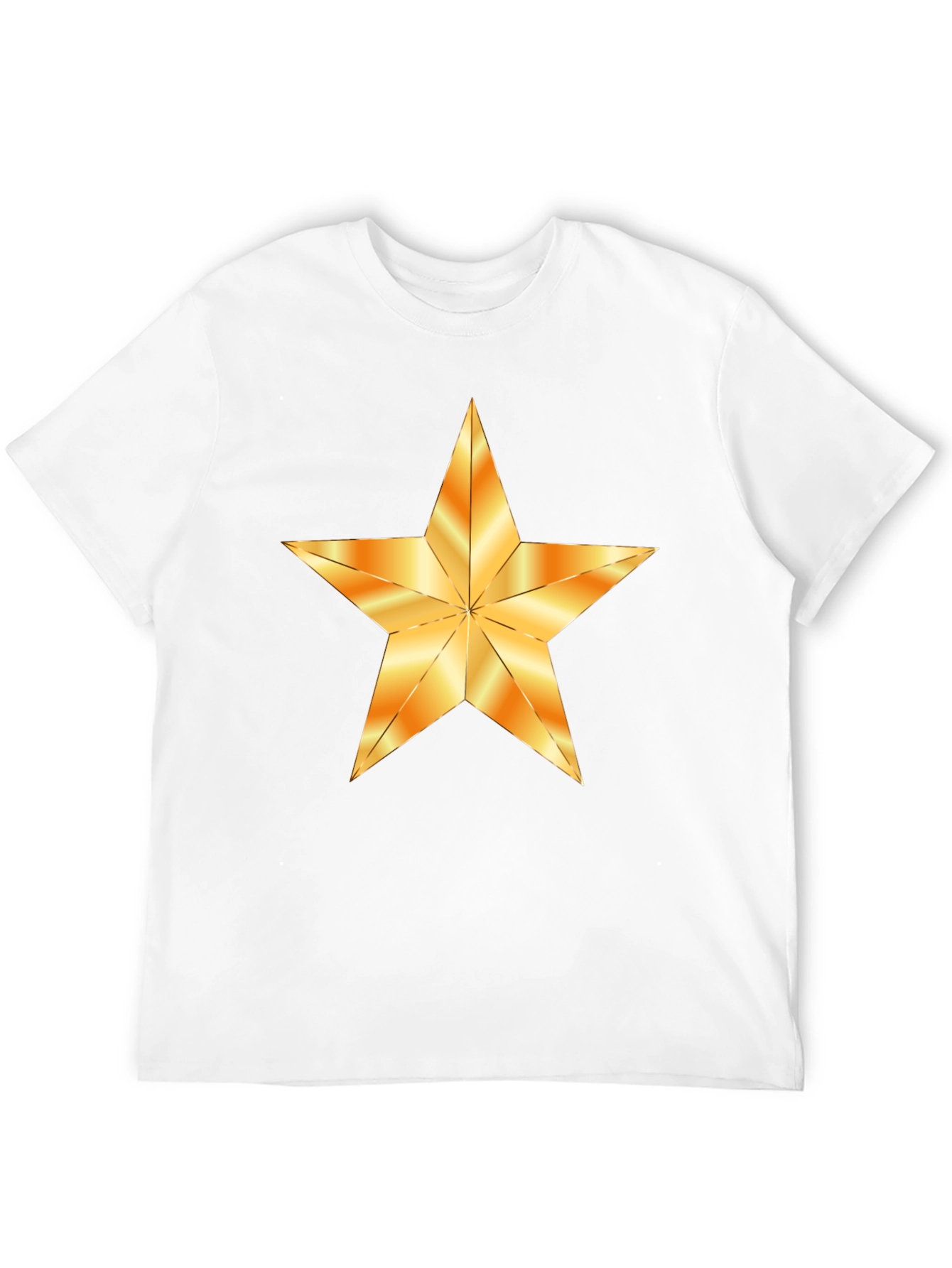 Black T-Shirt with Golden Star Graphic
